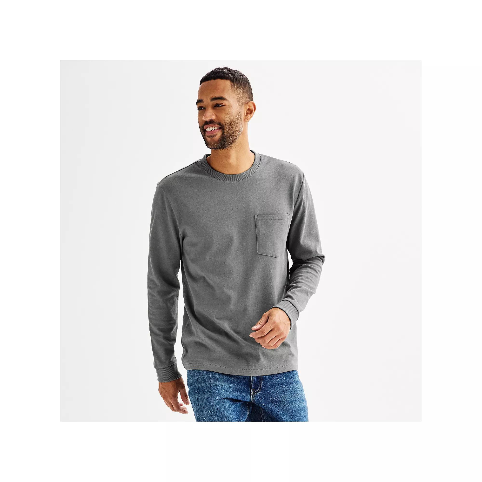 Men's Sonoma Goods For Life® Heavyweight Long Sleeve T-Shirt, Size: Large, Gray Product Image