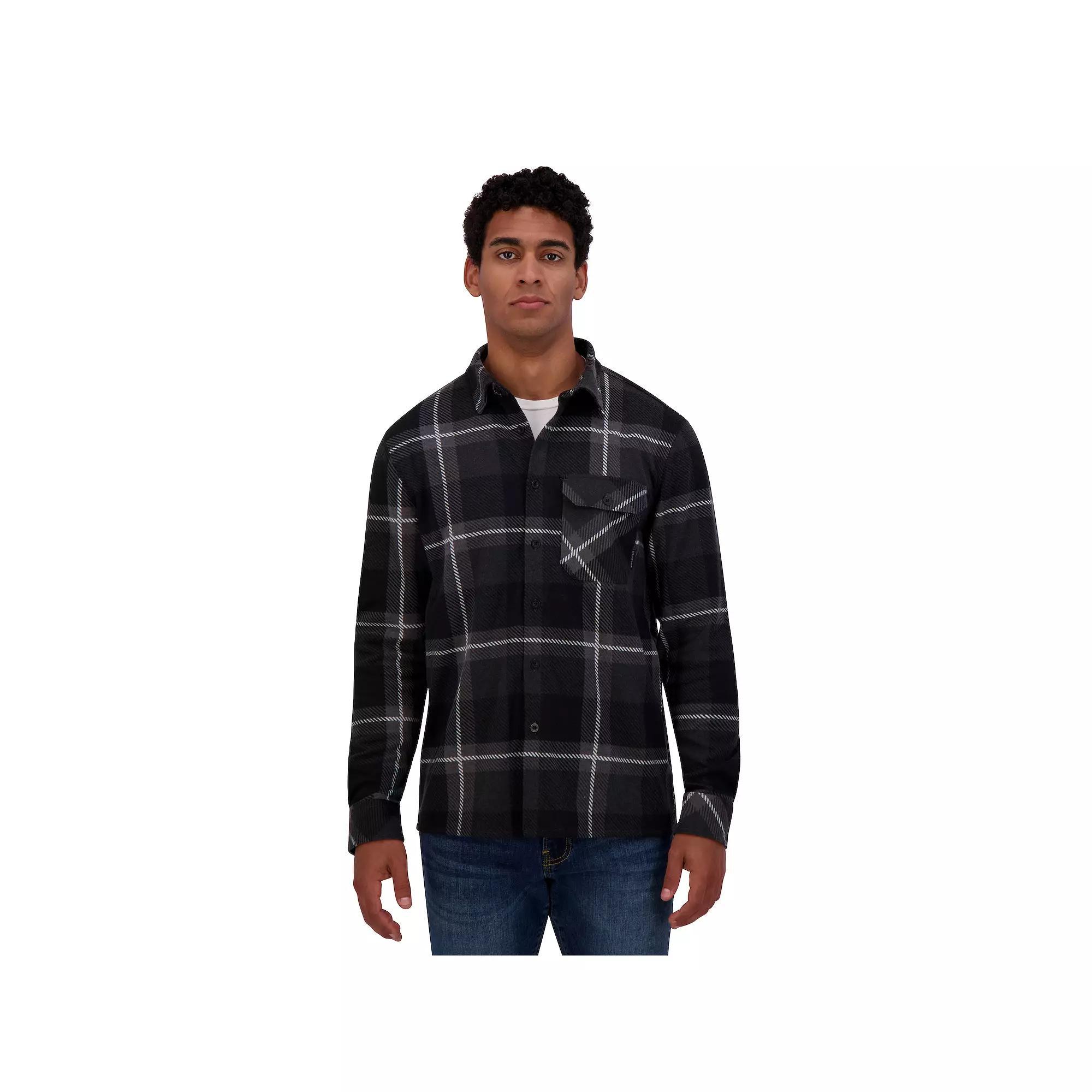Men's ZeroXposur Knit Flannel Button-Down Shirt, Size: XXL, Brown Navy Ivory Product Image