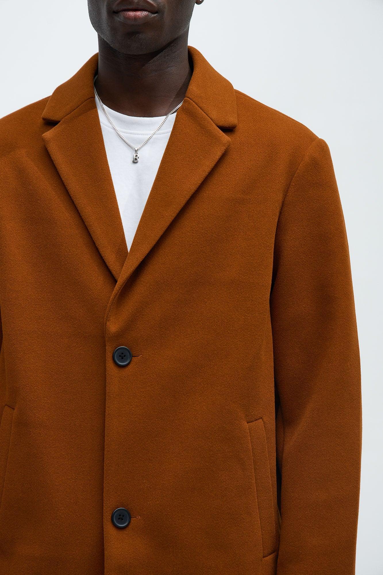 Tomsk Wool Long Coat - Brown Male Product Image