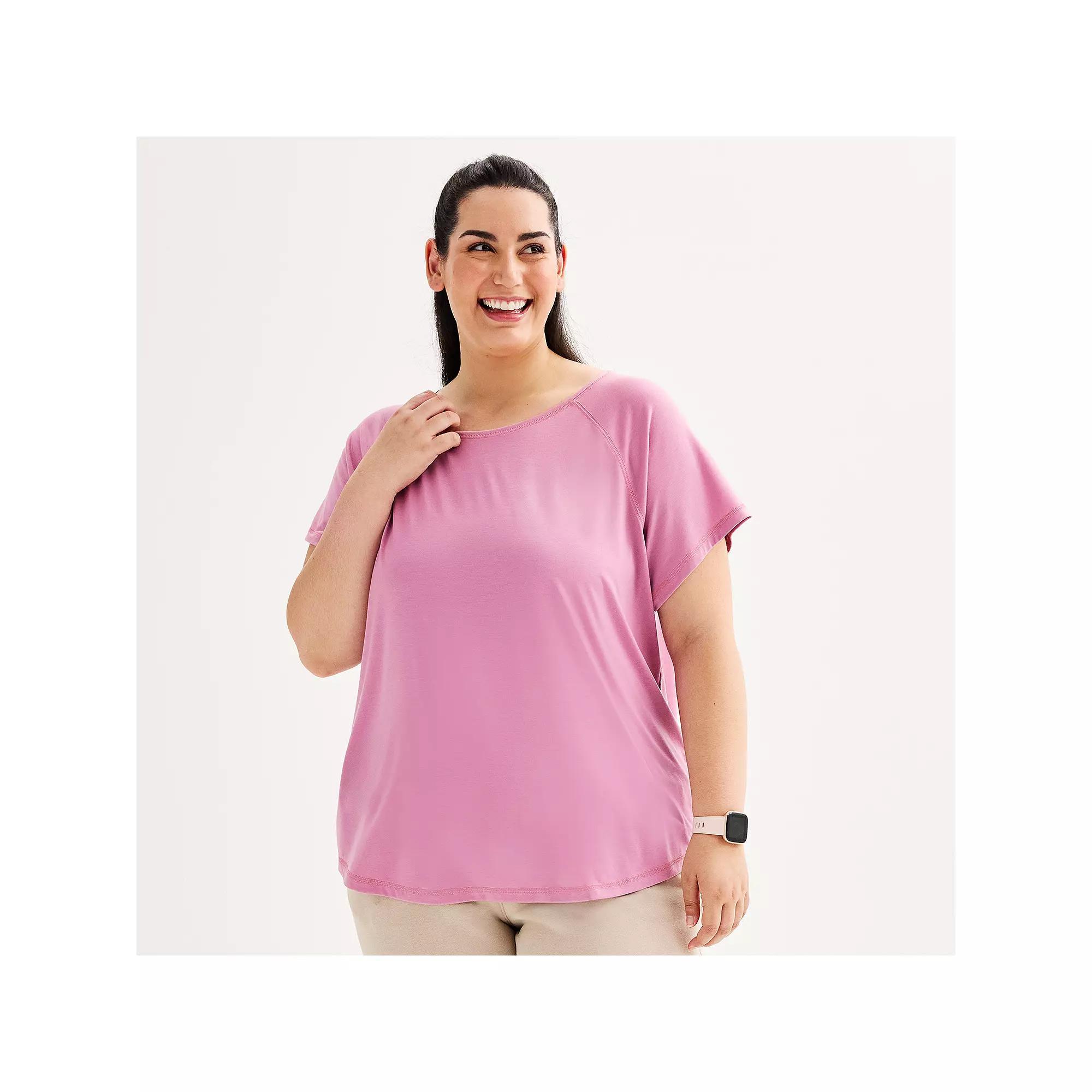 Plus Size Tek Gear® Core Raglan Tee, Women's, Size: 1XL, Solomon Product Image
