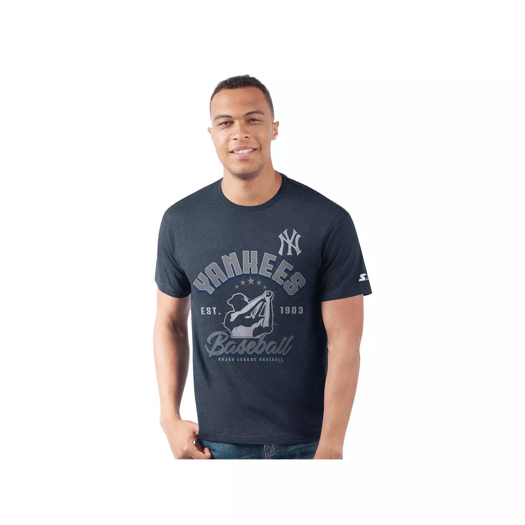 Men's Starter  Navy New York Yankees Prime Time Batter T-Shirt, Size: Large, Blue Product Image