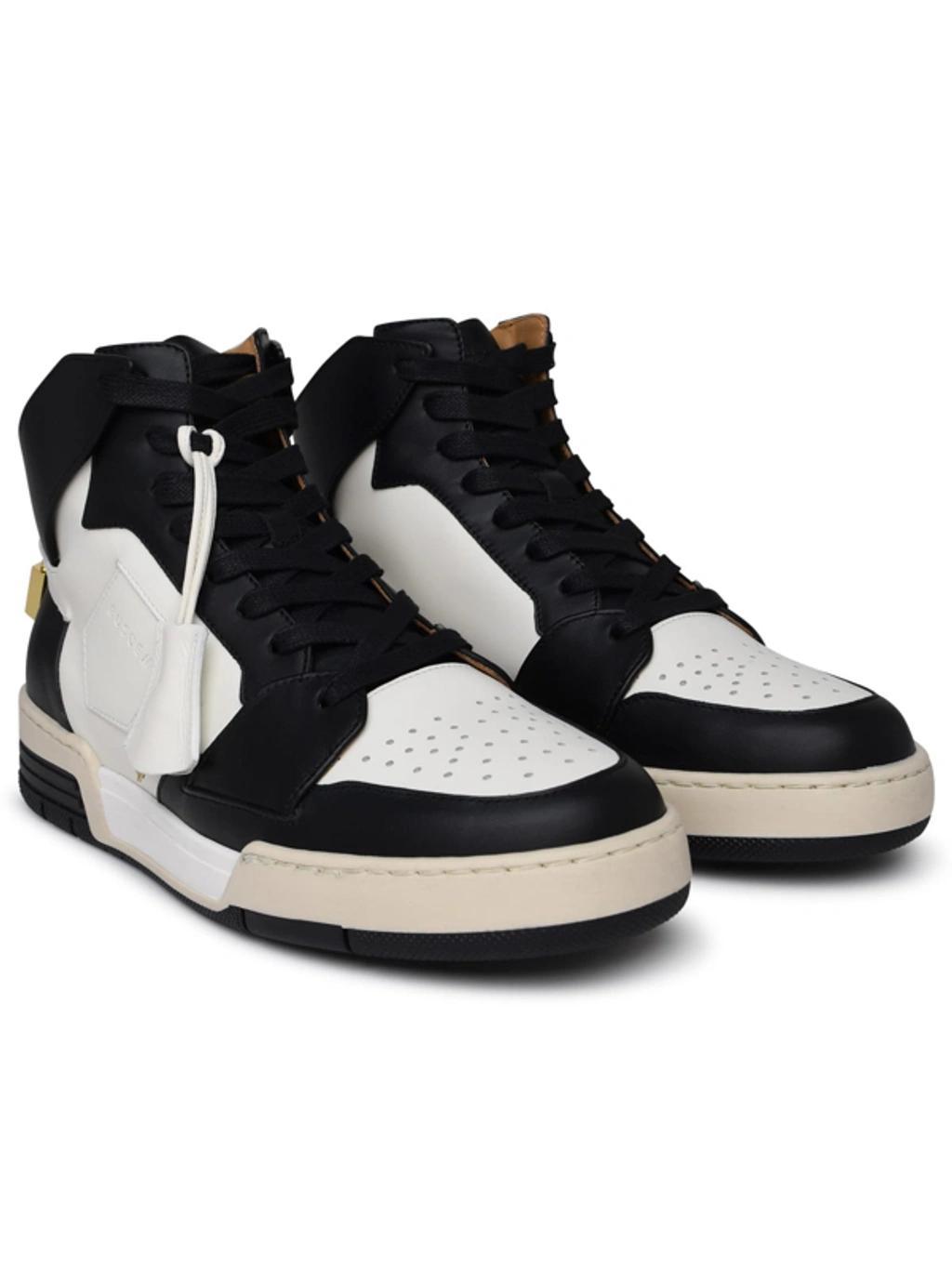 BUSCEMI Man Sneakers Black Size 13 Soft Leather In White Product Image