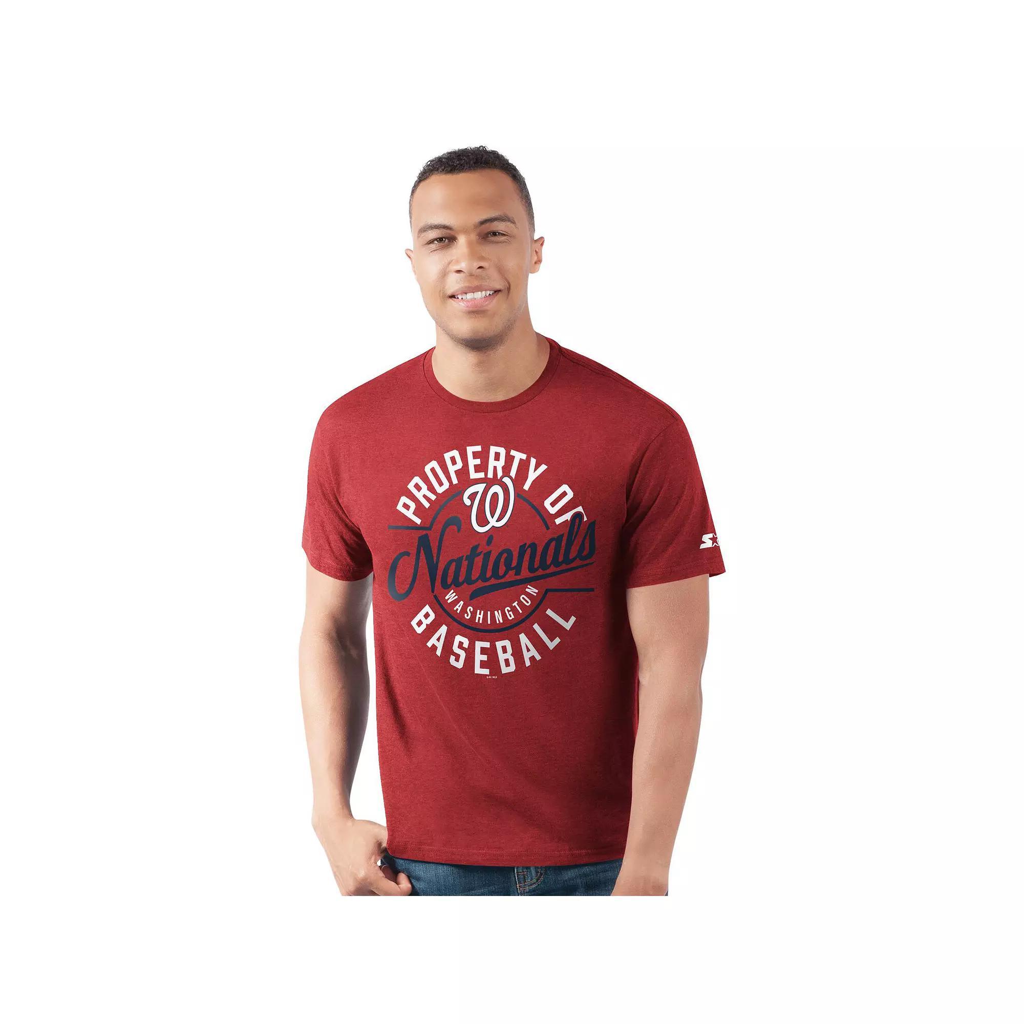 Men's Starter  Red Washington Nationals Prime Time Property Of T-Shirt, Size: 2XL Product Image