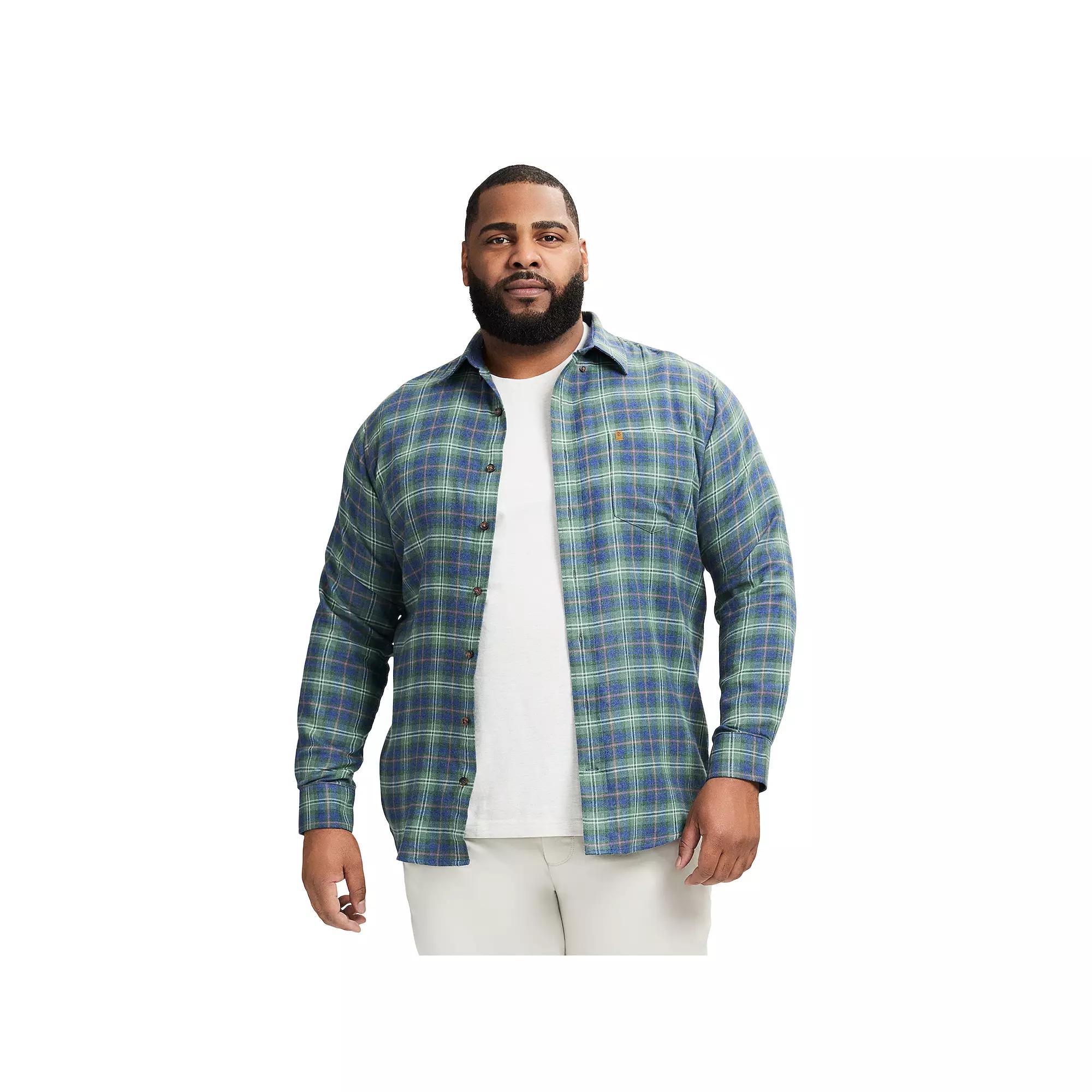 Big & Tall IZOD Stratton Flannel Long Sleeve Button Down Shirt, Men's, Size: 3XB, Laurel Wreath Product Image