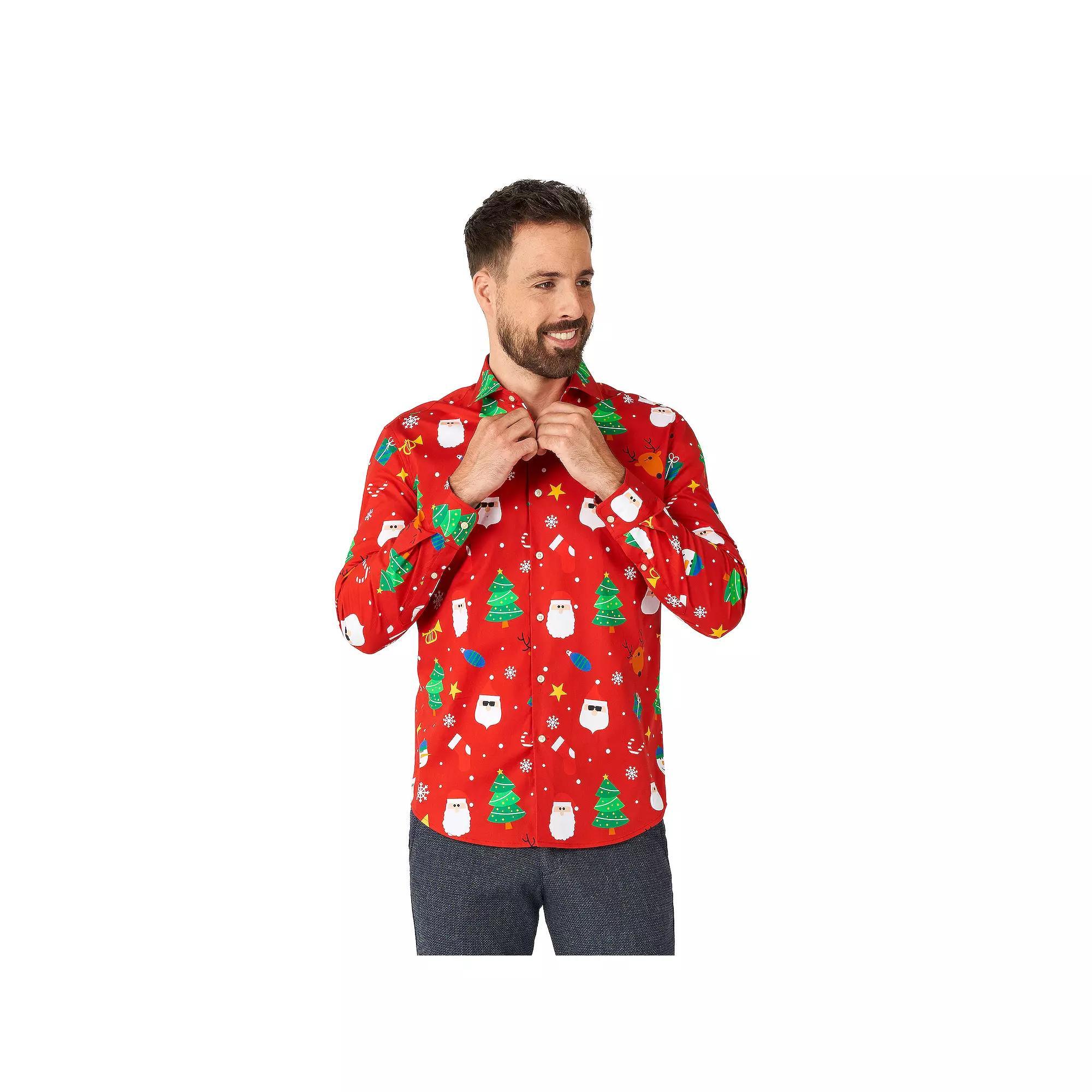 Men's OppoSuits Festivity Christmas Button-Down Shirt, Size: 3XL, Red Product Image