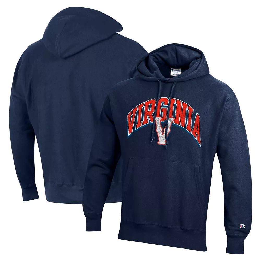 Men's Champion Navy Virginia Cavaliers Vault Late Night Reverse Weave Pullover Hoodie, Size: Small, Blue Product Image