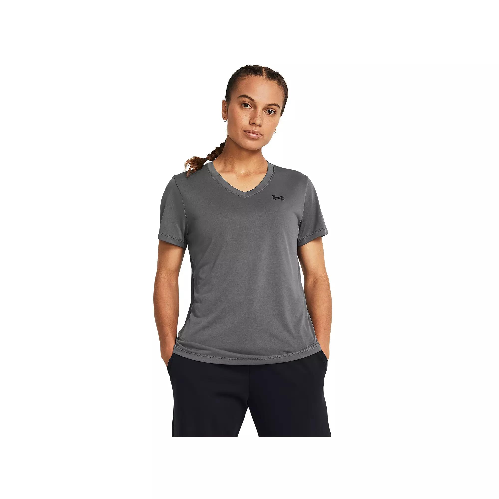 Women's Under Armour Tech™ V-Neck Short Sleeve Tee, Size: Medium, Gray Product Image