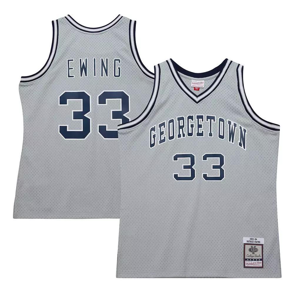 Men's Mitchell & Ness Patrick Ewing Gray Georgetown Hoyas 1983/84 Swingman Player Jersey, Size: Medium, Grg Grey Product Image