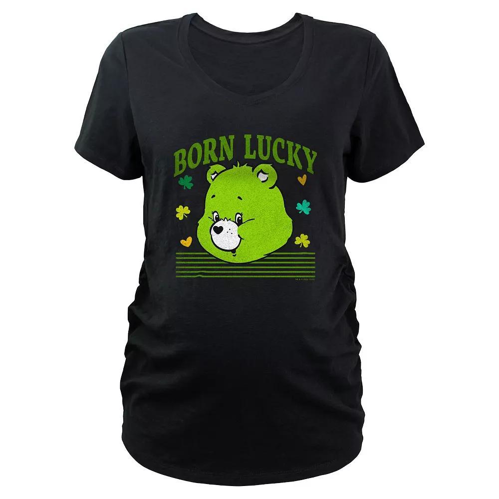 Maternity Care Bears Good Luck Bear Born Lucky Graphic Tee, Women's, Size: Large-Mat, Black Product Image