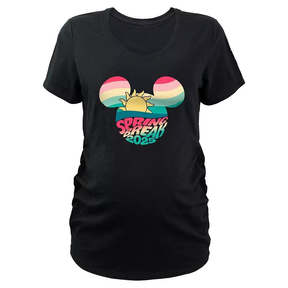 Disney's Mickey Mouse Spring Break 2025 Maternity Graphic Tee, Women's, Size: XL-Mat, Black Product Image