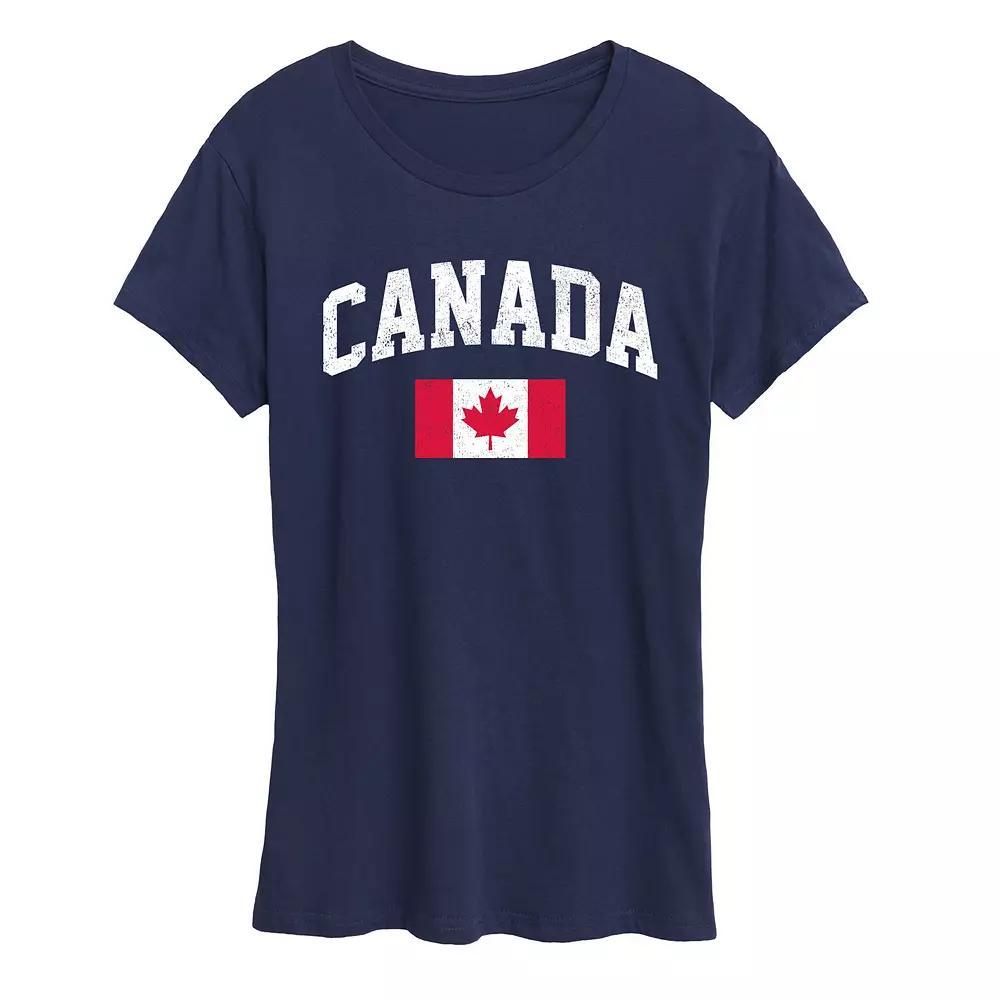 Women's Canada Flag Graphic Tee, Size: Small, Blue Product Image