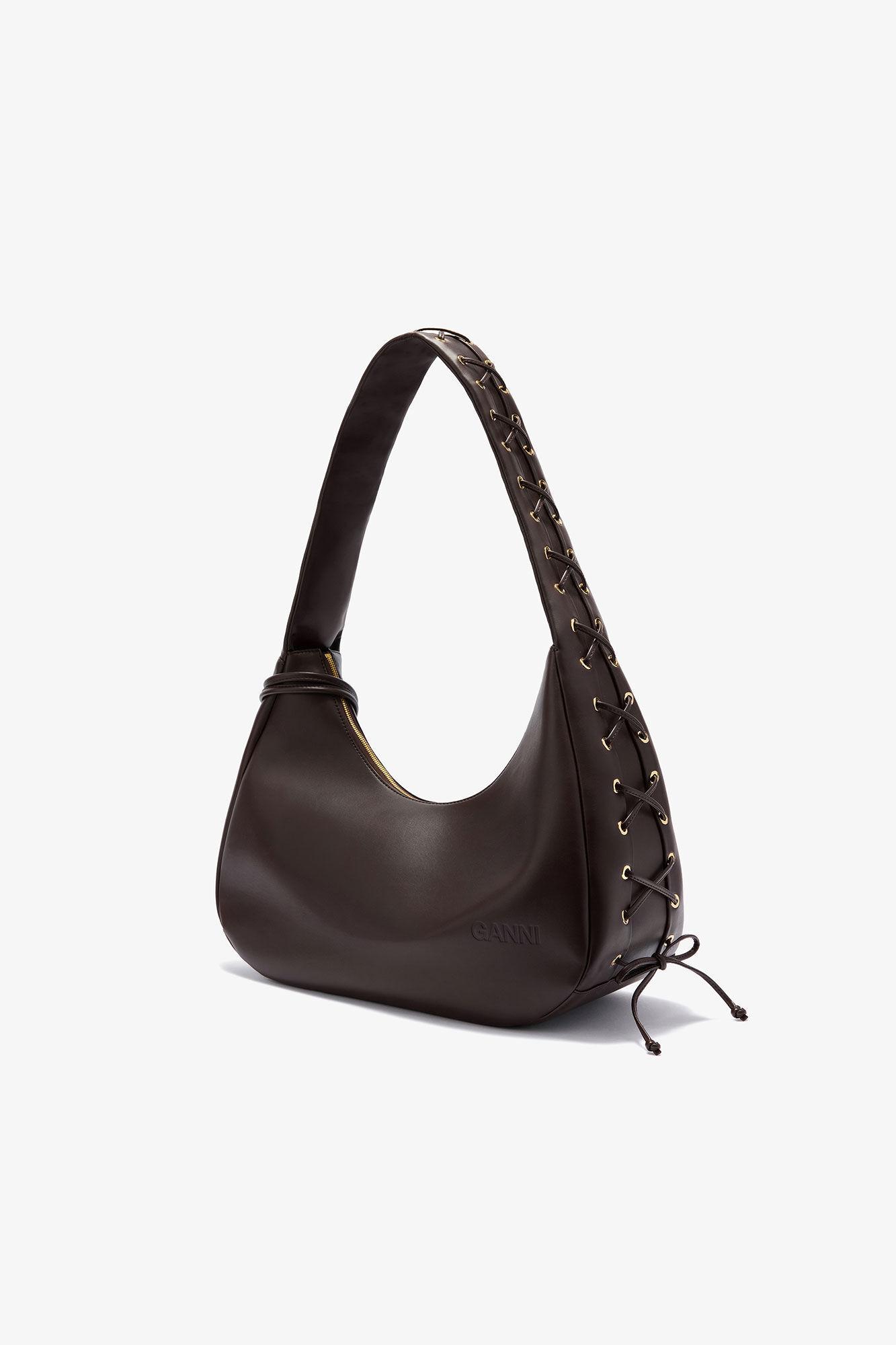 Brown Medium Laces Hobo Bag Product Image