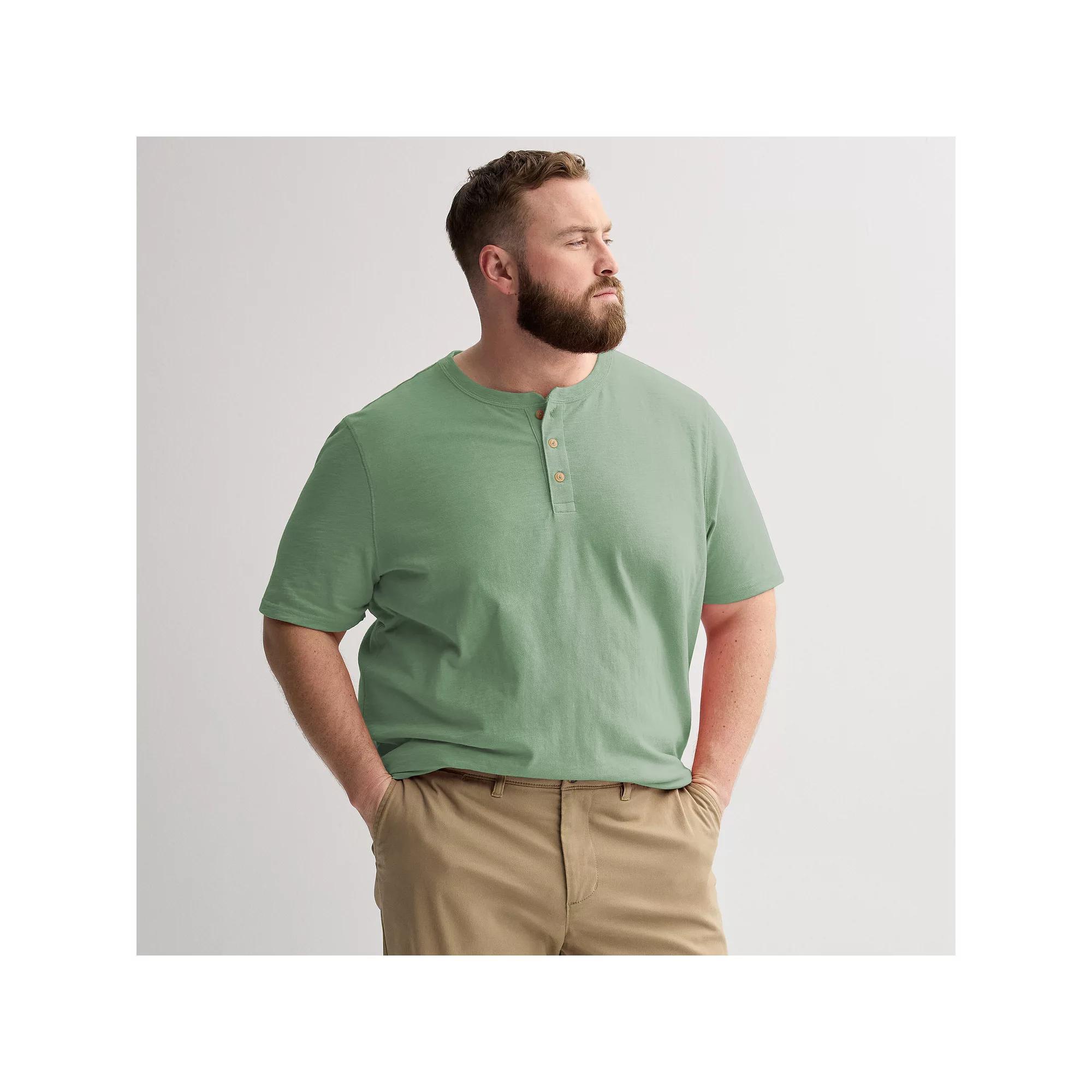 Big & Tall Sonoma Goods For Life® Short Sleeve Henley Shirt, Men's, Size: XXL Tall, Green Product Image