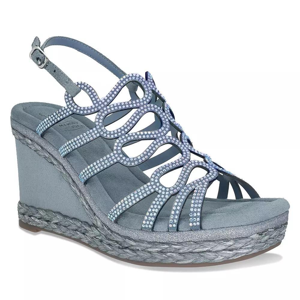 Impo Orleans Women's Platform Wedge Memory Foam Sandals, Size: 11 Medium, Smokey Blue Product Image