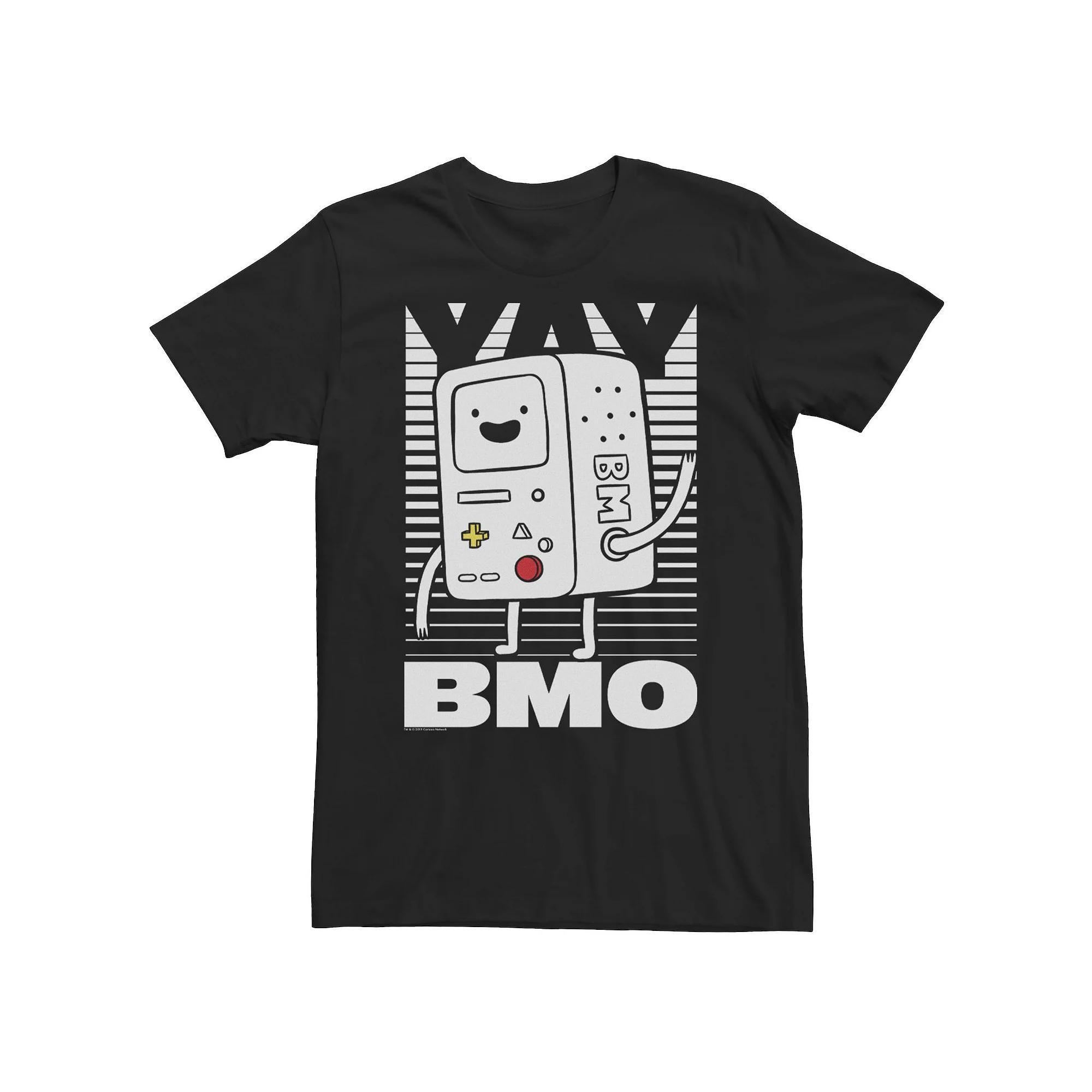 Big & Tall Cartoon Network Adventure Time BMO Wave YAY Halftone Fade Tee, Men's, Size: XXL Tall, Black Product Image