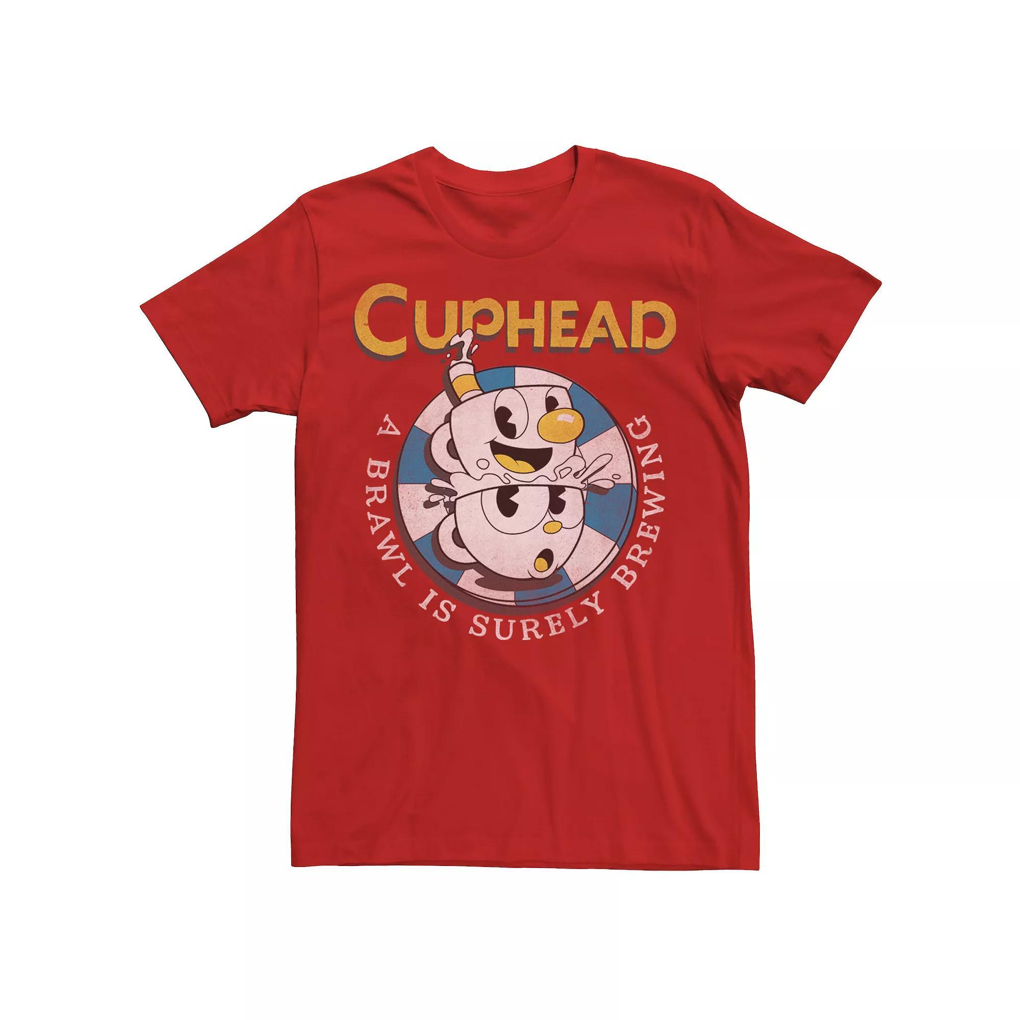 Men's The Cuphead Show Mugman Poker Chip Brewing Brawl Tee, Size: Large, Red Product Image