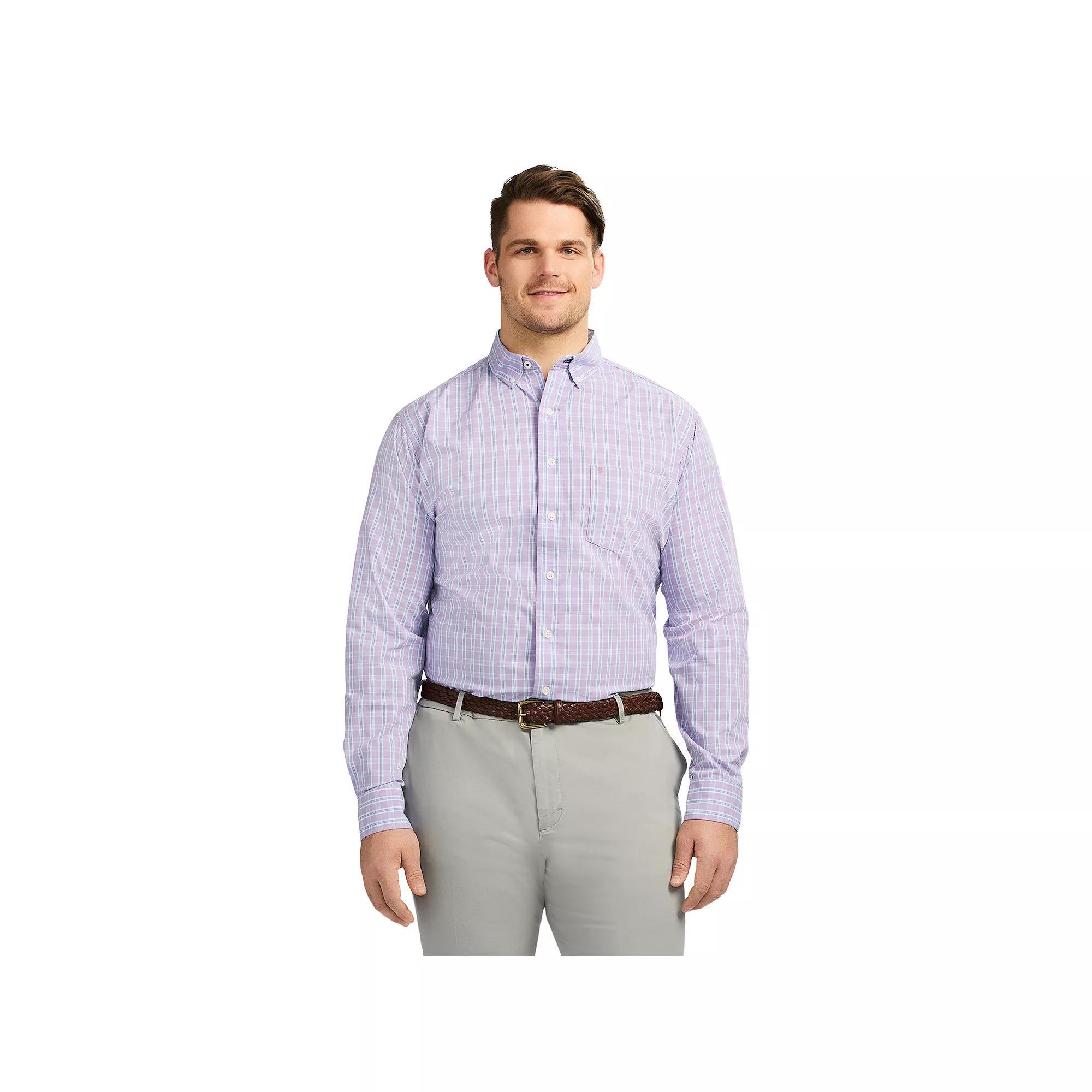 Big & Tall IZOD Performance Comfort Long Sleeve Button Down Shirt, Men's, Size: 4XB, Viola Product Image