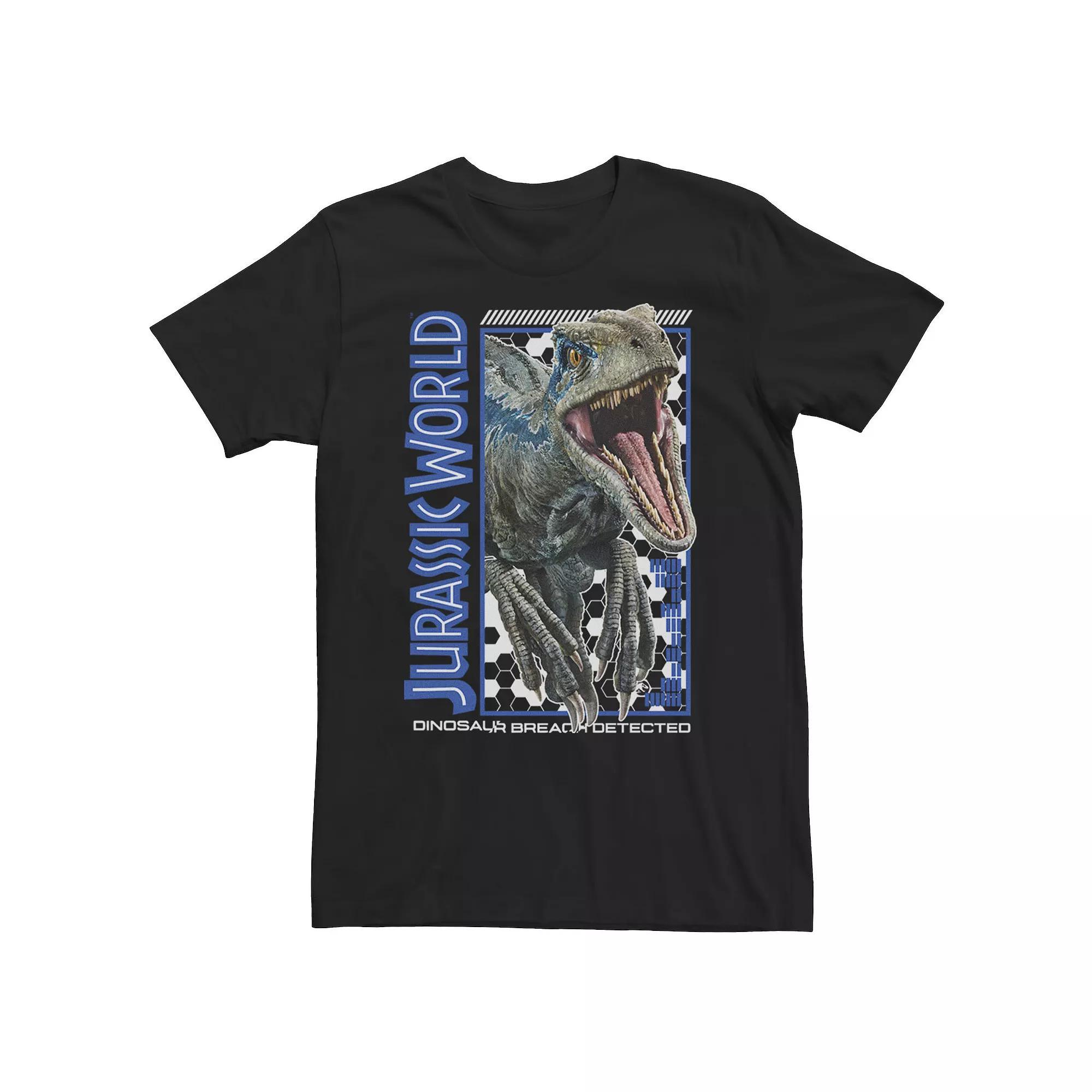 Big & Tall Jurassic World Two Blue Dino Breach Tee, Men's, Size: XXL Tall, Black Product Image