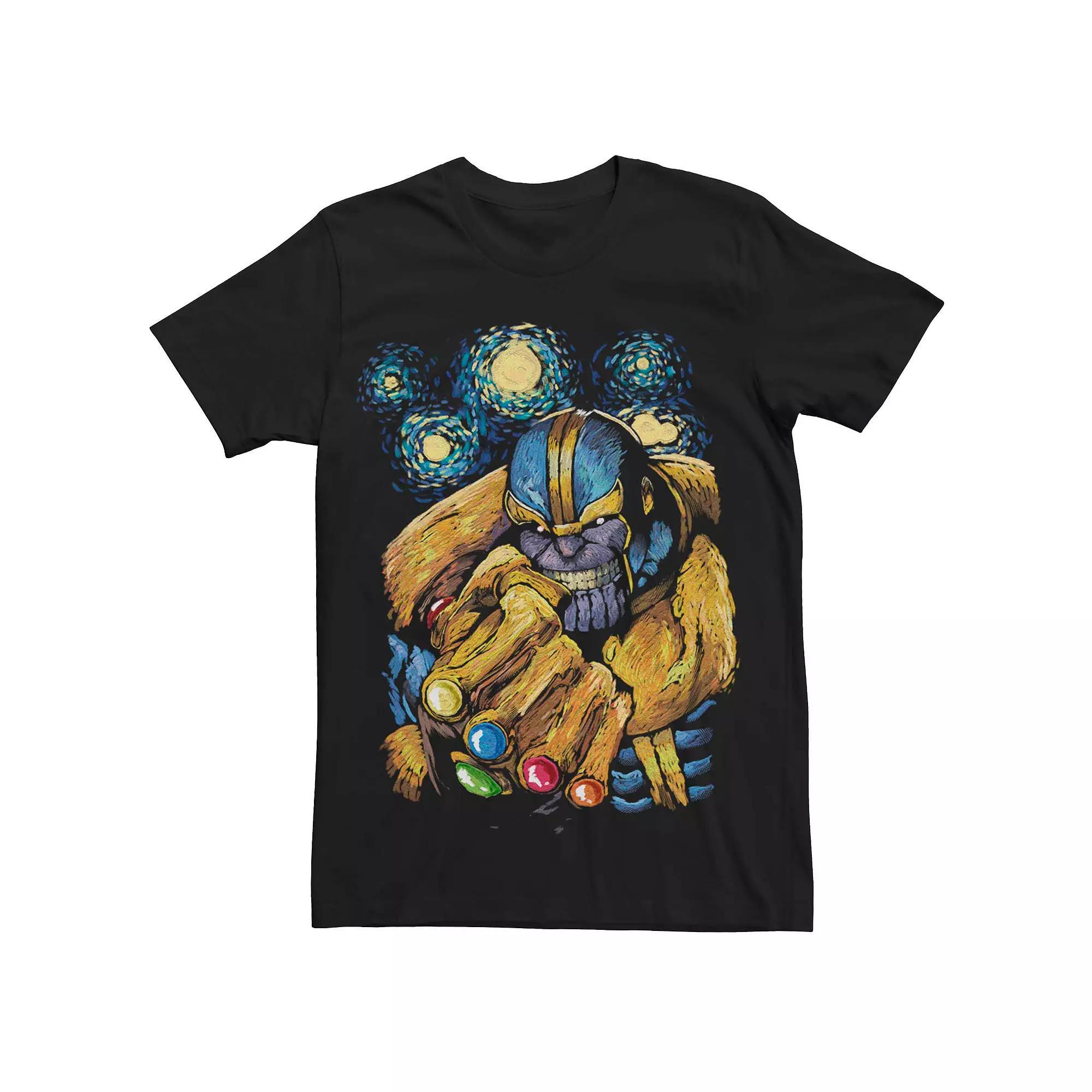 Men's Marvel's Thanos Gauntlet Starry Night Portrait Tee, Size: Medium, Black Product Image