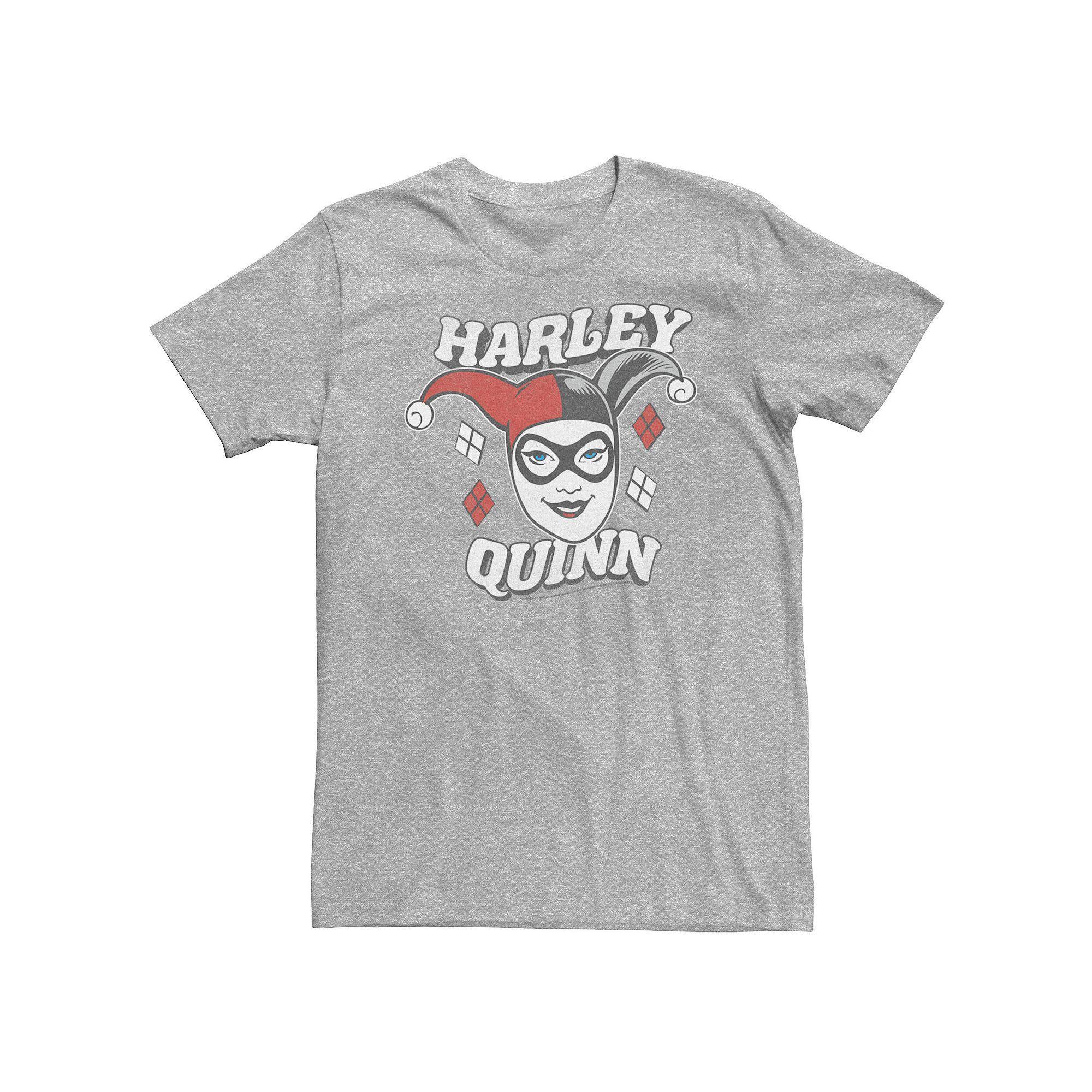 Big & Tall DC Comics Batman Vintage Harley Quinn Head Shot Tee, Men's, Size: XXL Tall, Athletic Grey Product Image