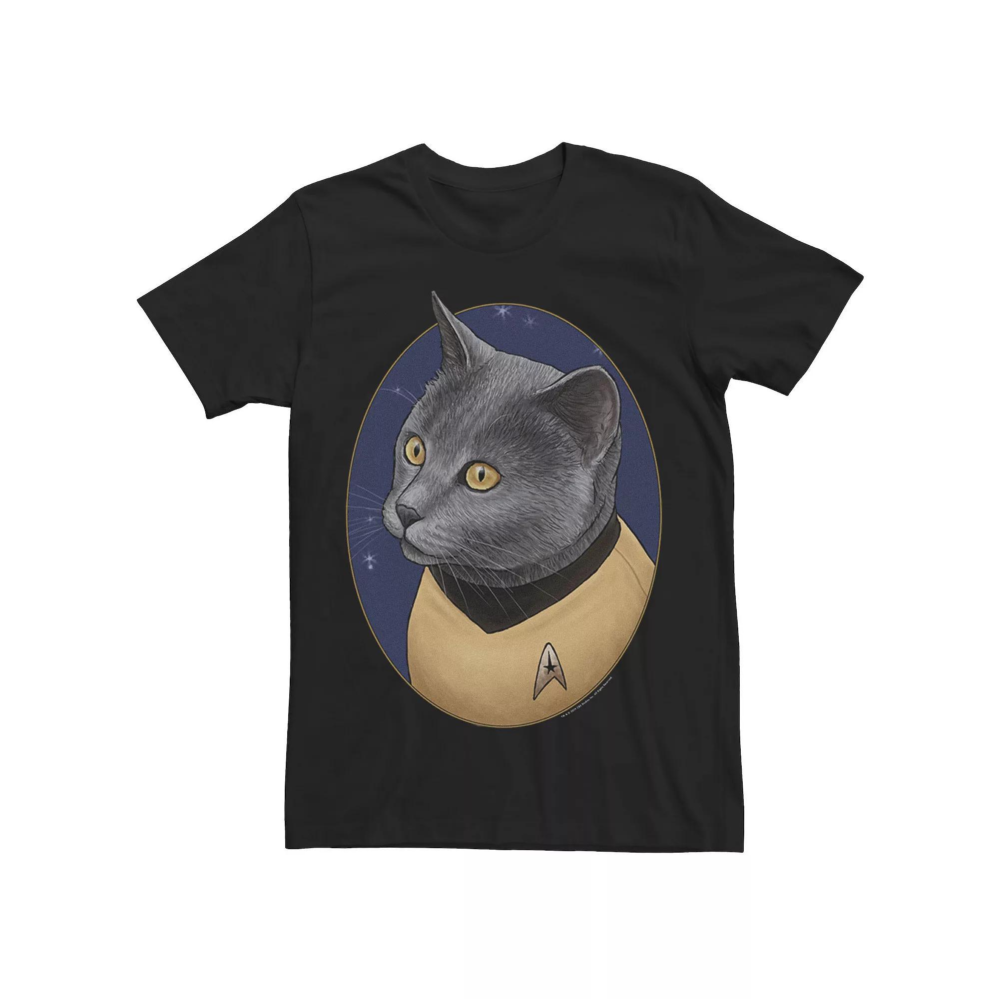 Men's Star Trek Chekov Cat Tee, Size: Medium, Black Product Image