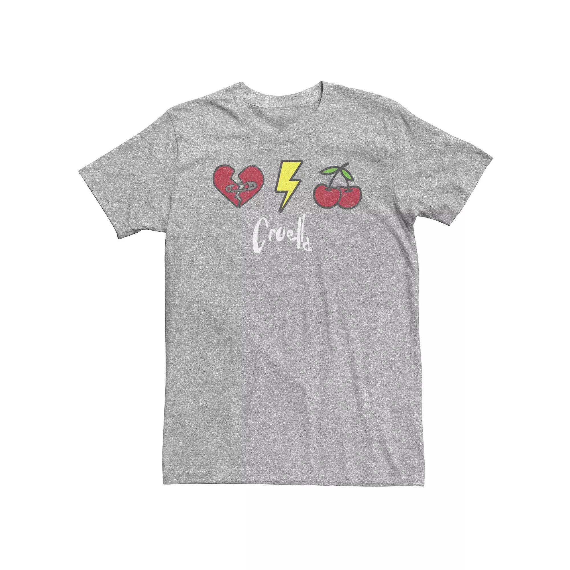 Big & Tall Disney Cruella Faux Patches Tee, Men's, Size: 4XLT, Athletic Grey Product Image