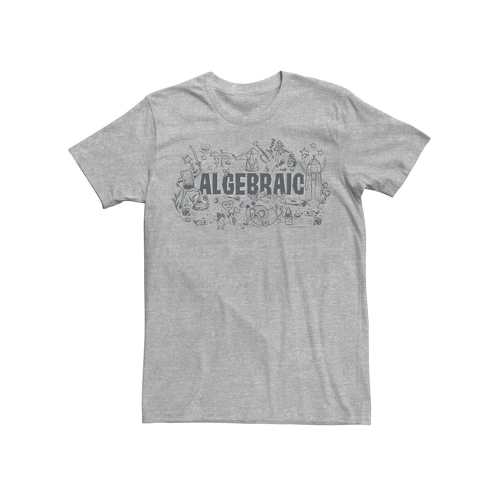 Men's Cartoon Network Adventure Time Algebraic Group Sketch Tee, Boy's, Size: Small, Athletic Grey Product Image