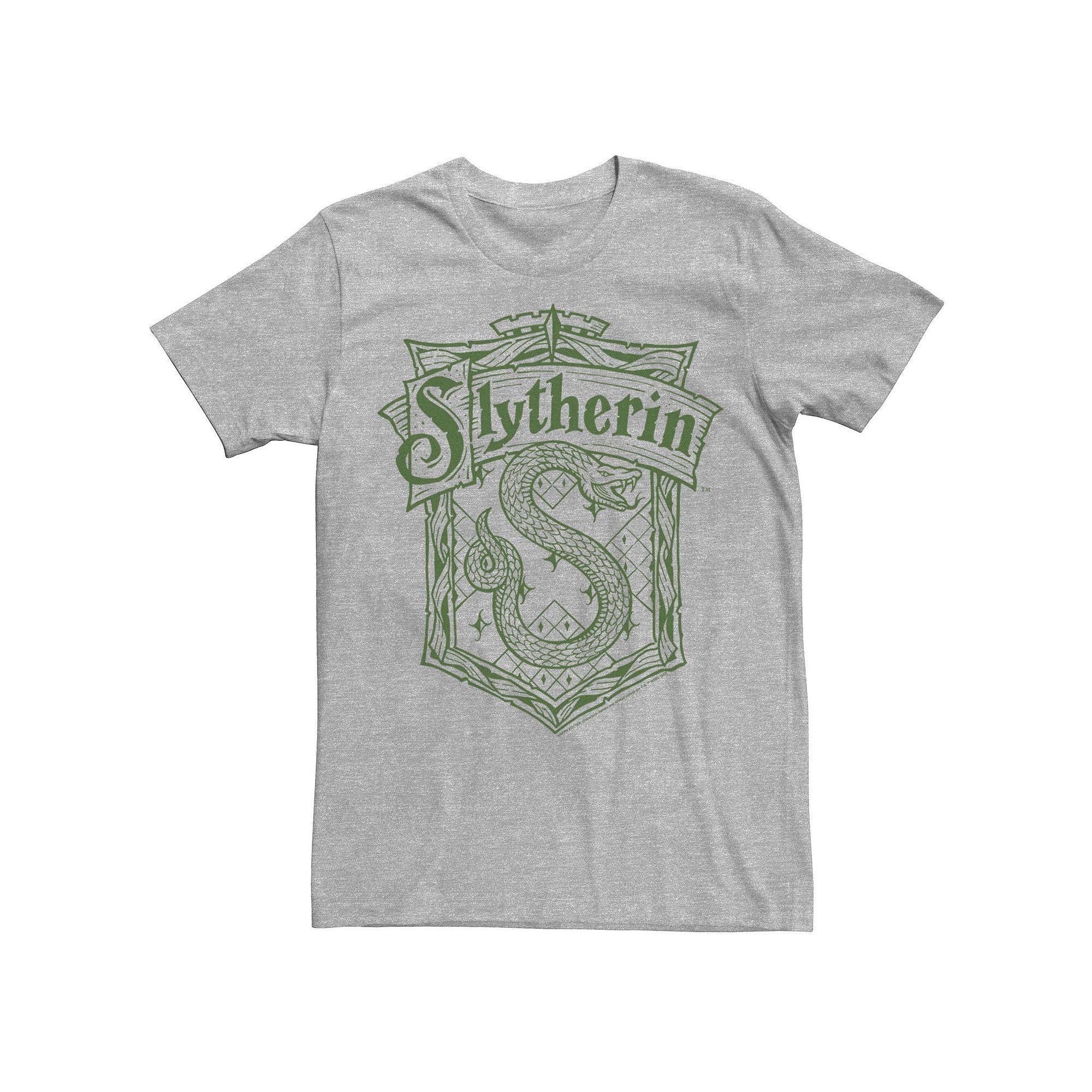 Men's Harry Potter Slytherin Detailed Crest Tee, Size: Large, Athletic Grey Product Image
