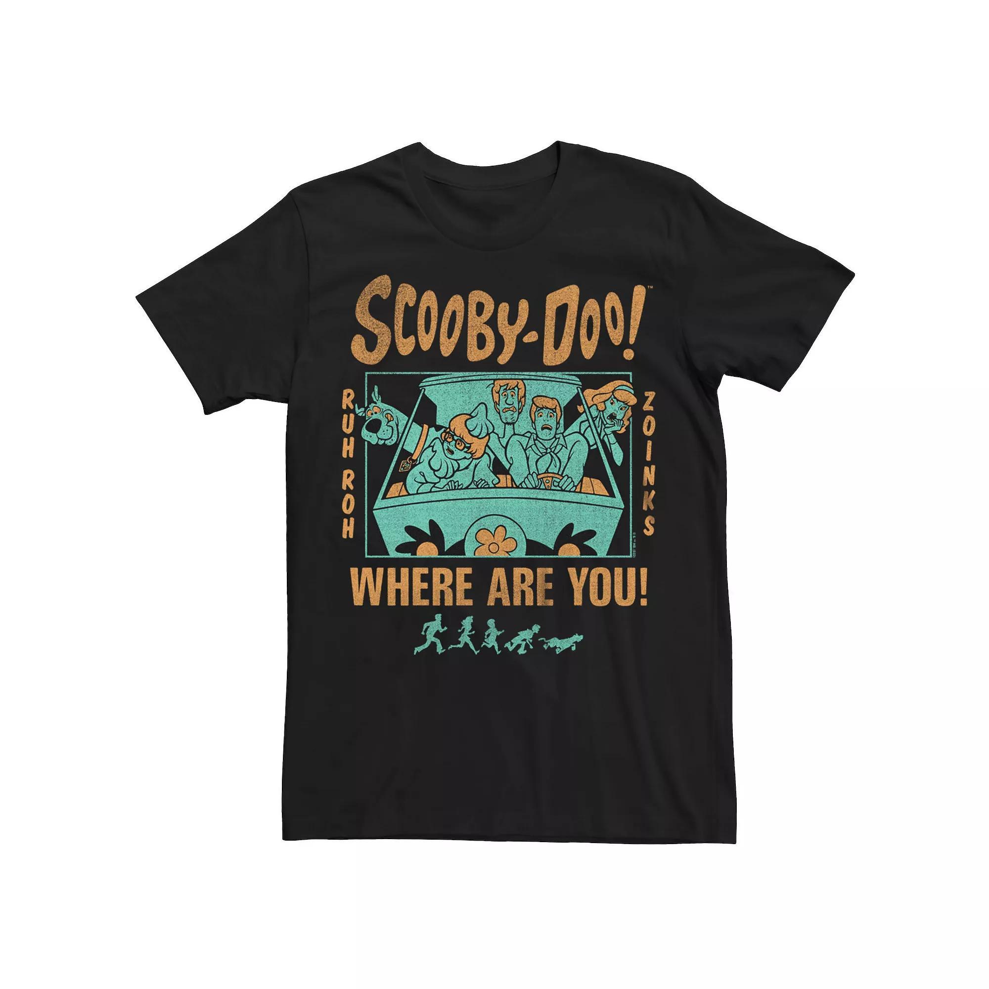 Men's Scooby Doo Where Are You Scared Gang Tee, Size: XL, Black Product Image