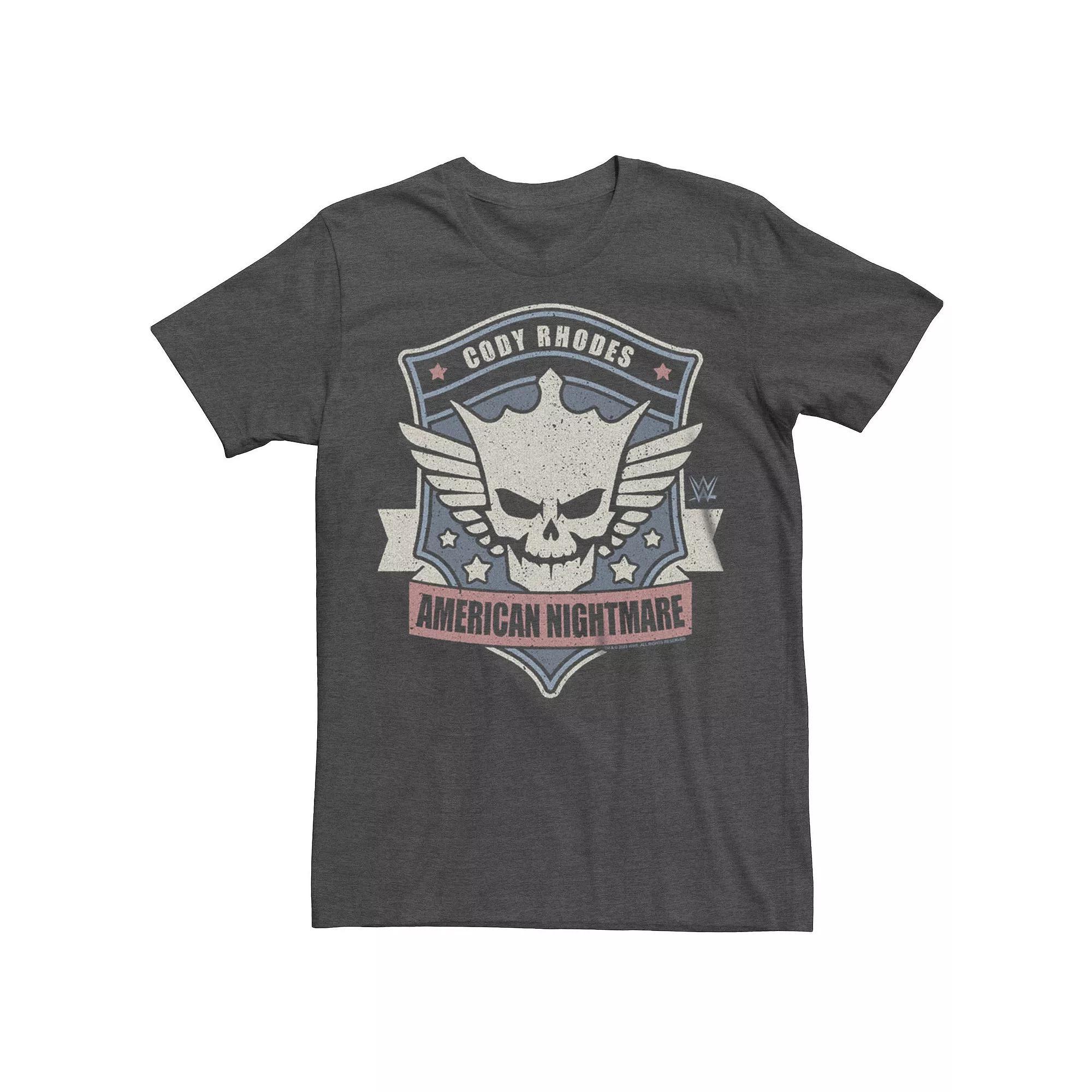 Men's WWE Cody Rhodes American Nightmare Badge Graphic Tee, Size: XL, Grey Heather Product Image