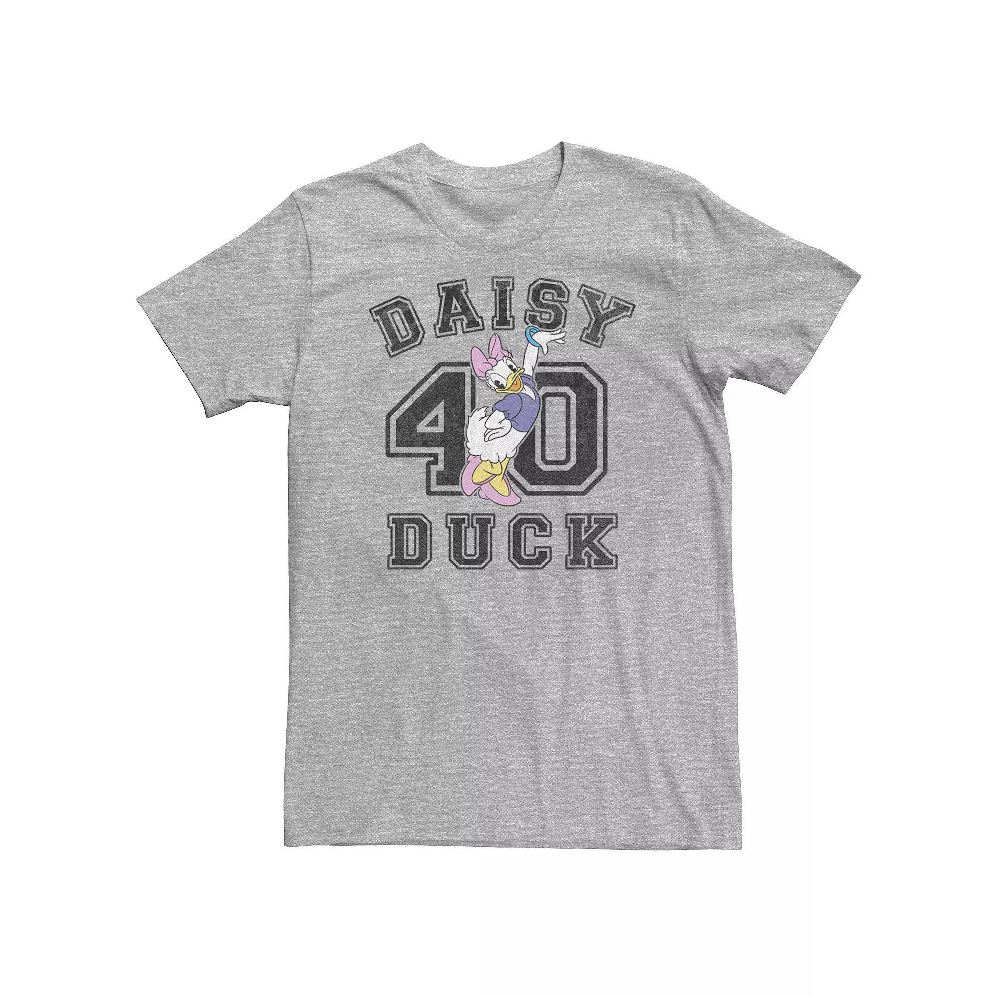 Big & Tall Disney Daisy Duck Varsity Text # 40 Tee, Men's, Size: 4XL Tall, Athletic Grey Product Image