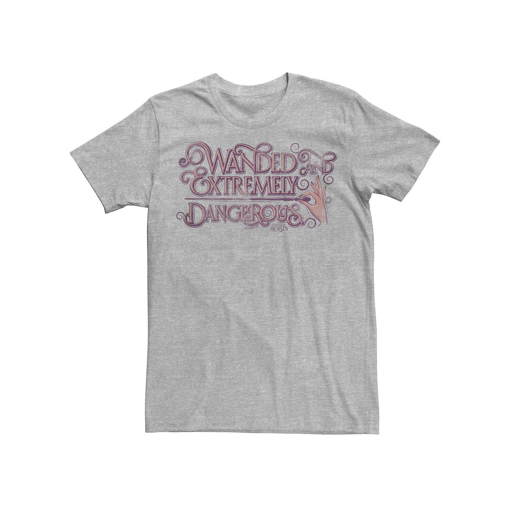 Men's Fantastic Beast Grindelwald Wanded and Extremely Dangerous Tee, Size: Medium, Athletic Grey Product Image