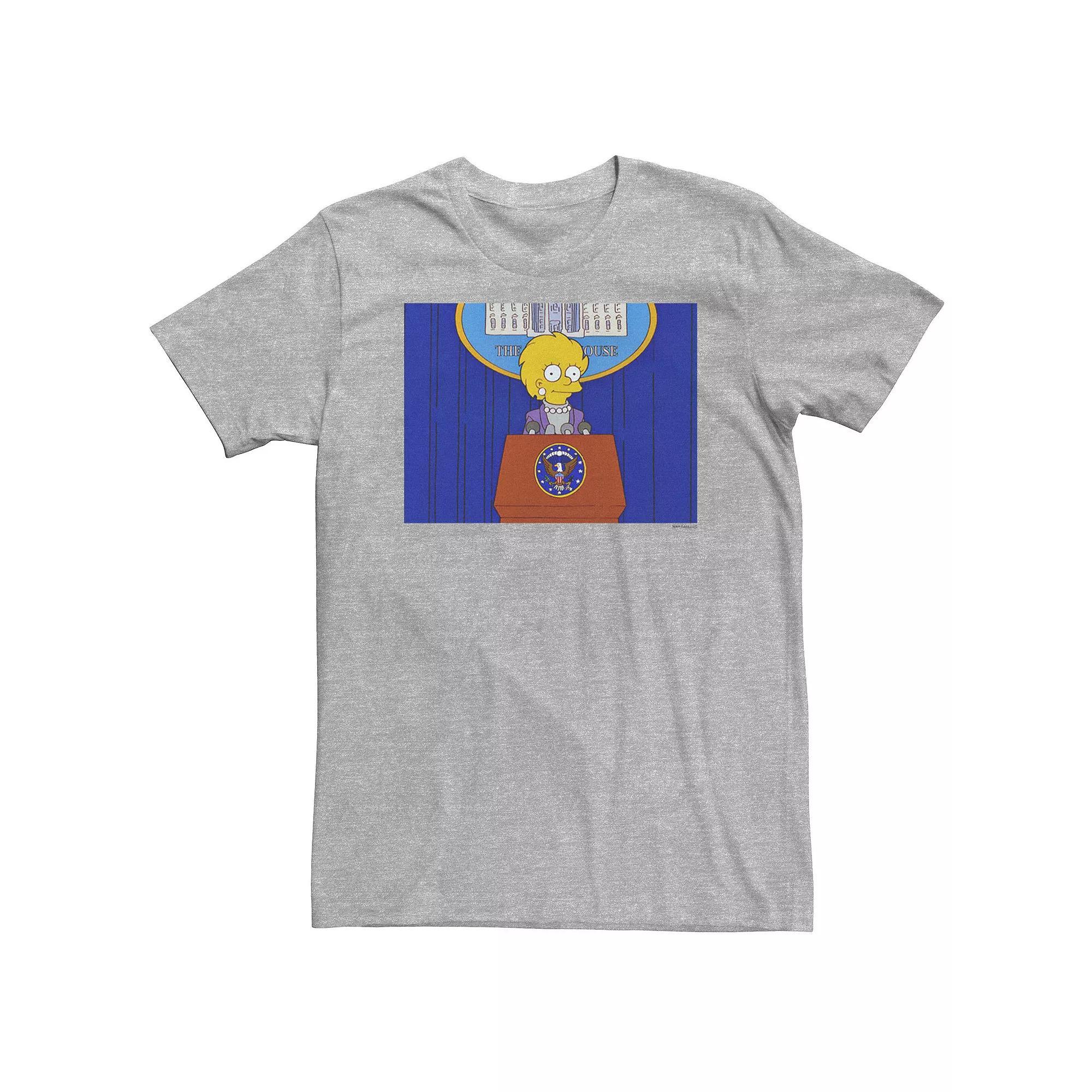 Big & Tall The Simpsons Lisa Simpson President Tee, Men's, Size: 4XL, Athletic Grey Product Image