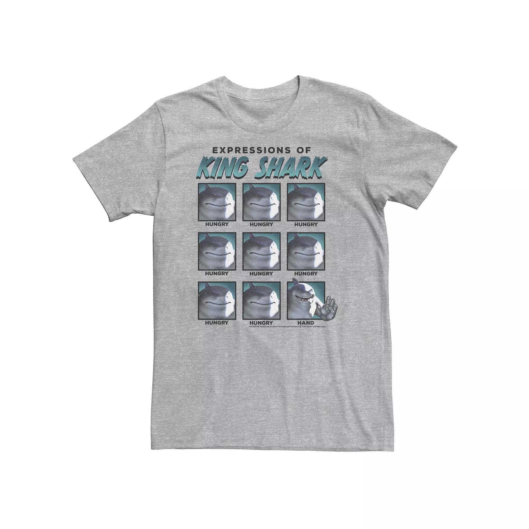 Big & Tall DC Comics The Suicide Squad Expressions Of King Shark Tee, Men's, Size: 4XL, Athletic Grey Product Image