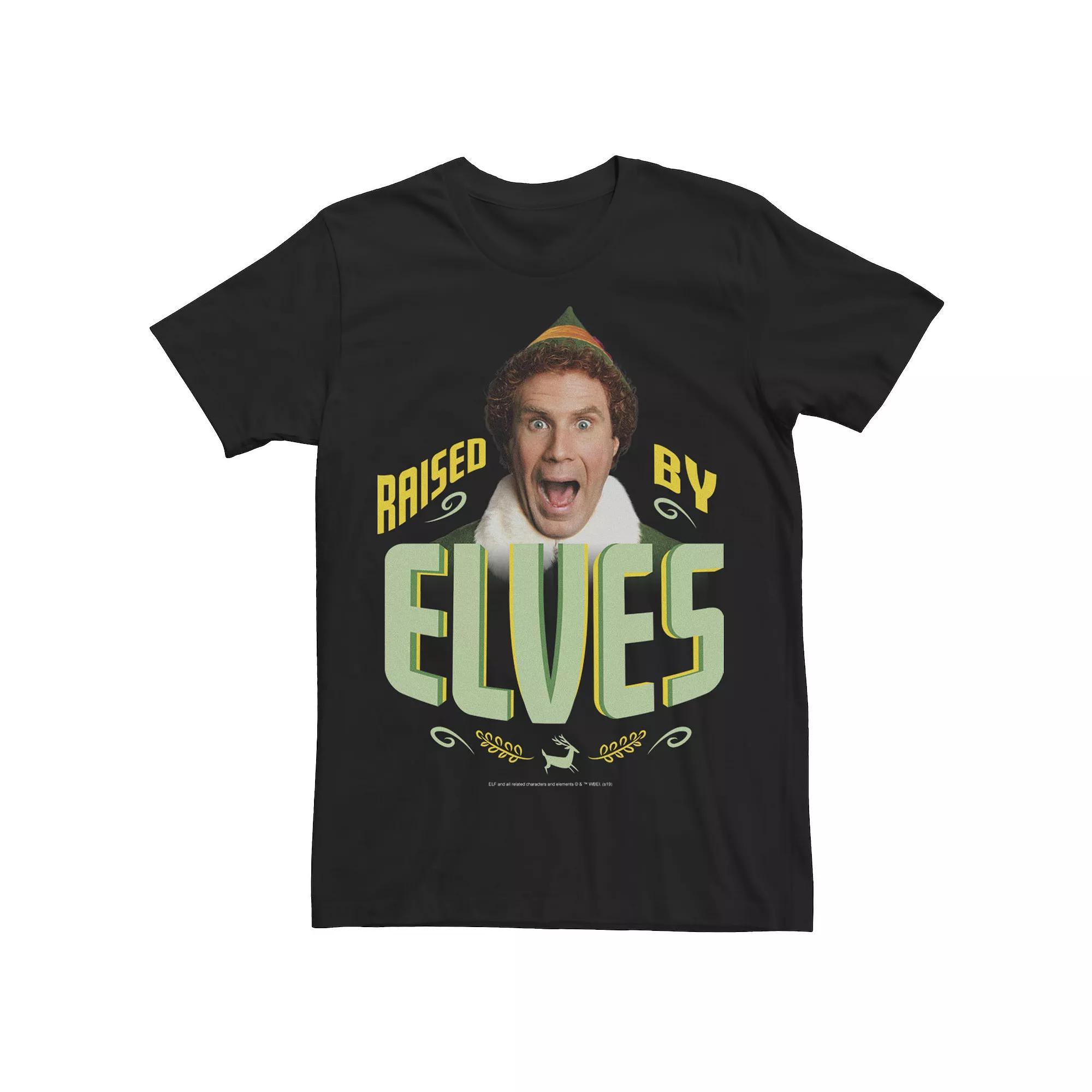 Men's Elf Buddy Raised By Elves Screaming Portrait Tee, Size: Medium, Black Product Image