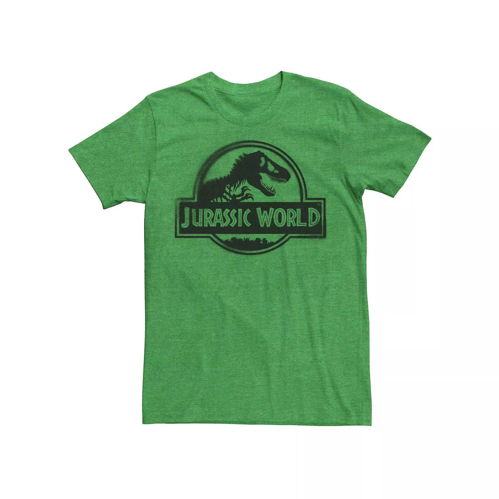 Men's Jurassic World Two Black Spray Paint Logo Tee, Size: Medium, Kelly Product Image