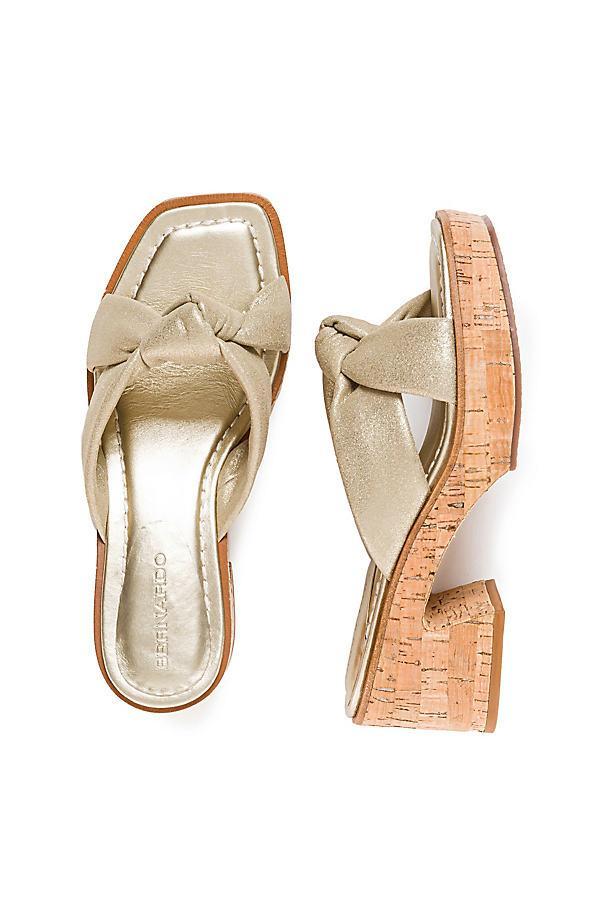 Bernardo Jolie (Champagne Metallic Suede) Women's Wedge Shoes Product Image