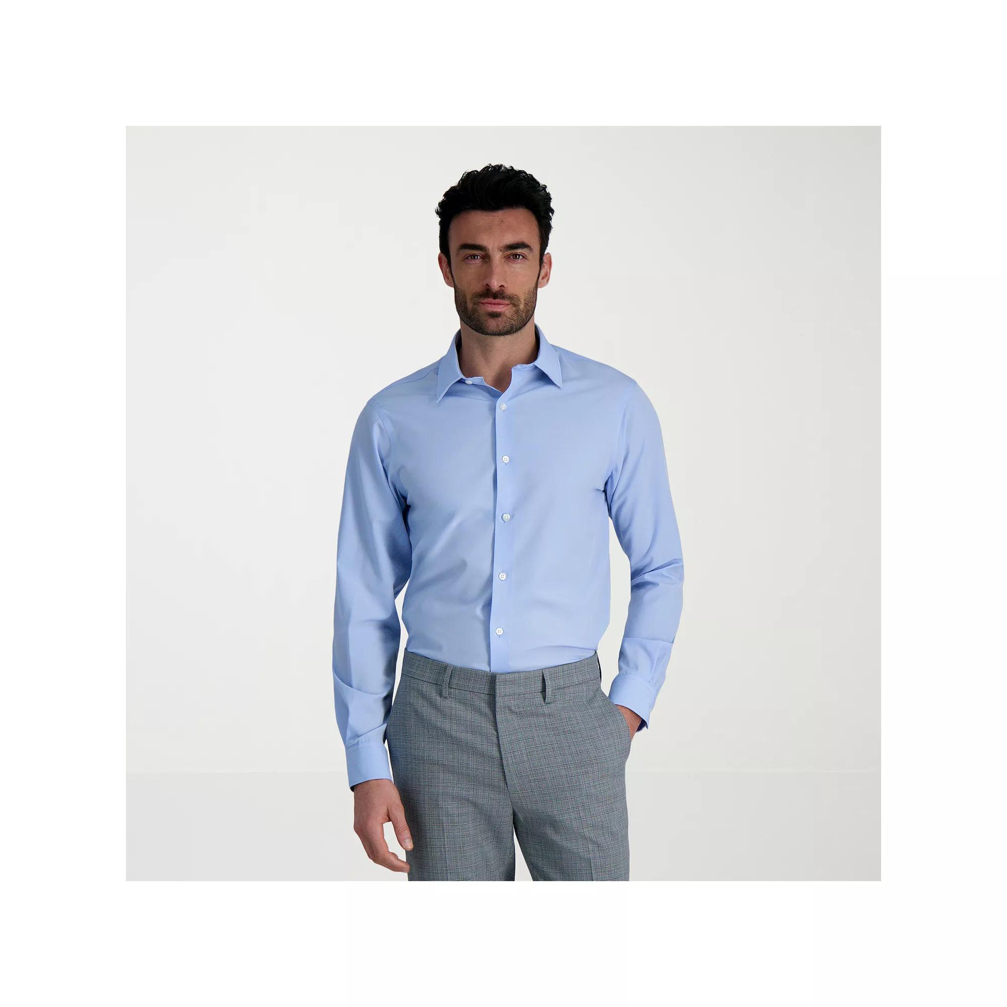 Men's Haggar® Smart Wash® Classic Fit Wrinkle Free Dress Shirt, Size: 15.5-32/33, Blue Solid Product Image