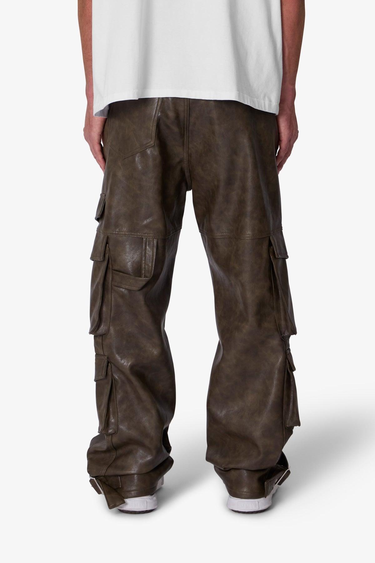 G33 Leather Cargo Pants - Brown Product Image