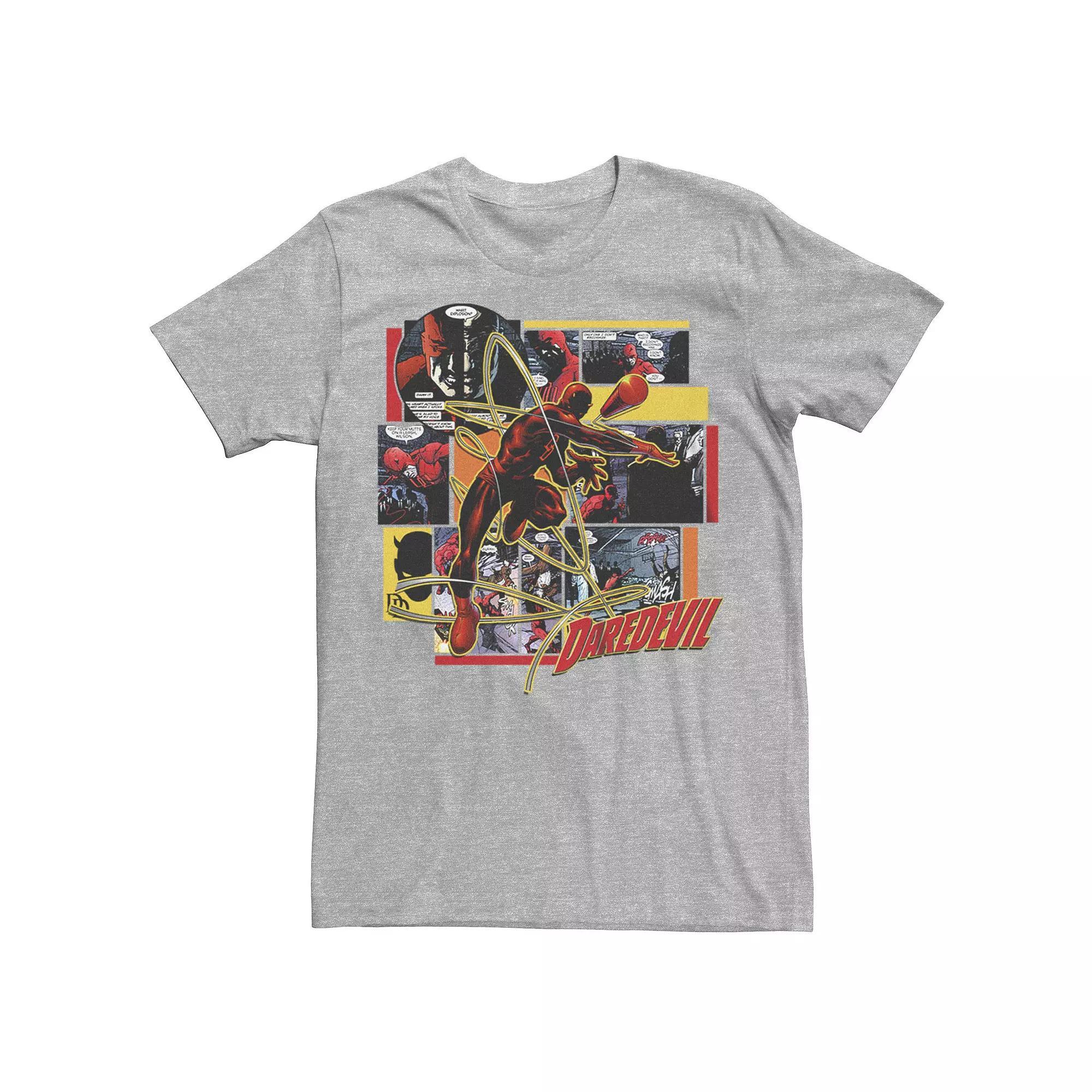 Men's Daredevil Comic Scenes Graphic Tee, Size: XL, Athletic Grey Product Image