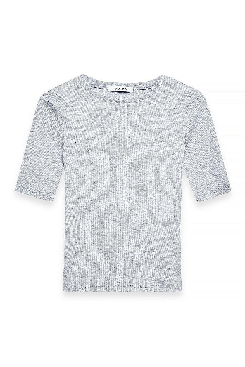 Round Neck Ribbed Top Product Image