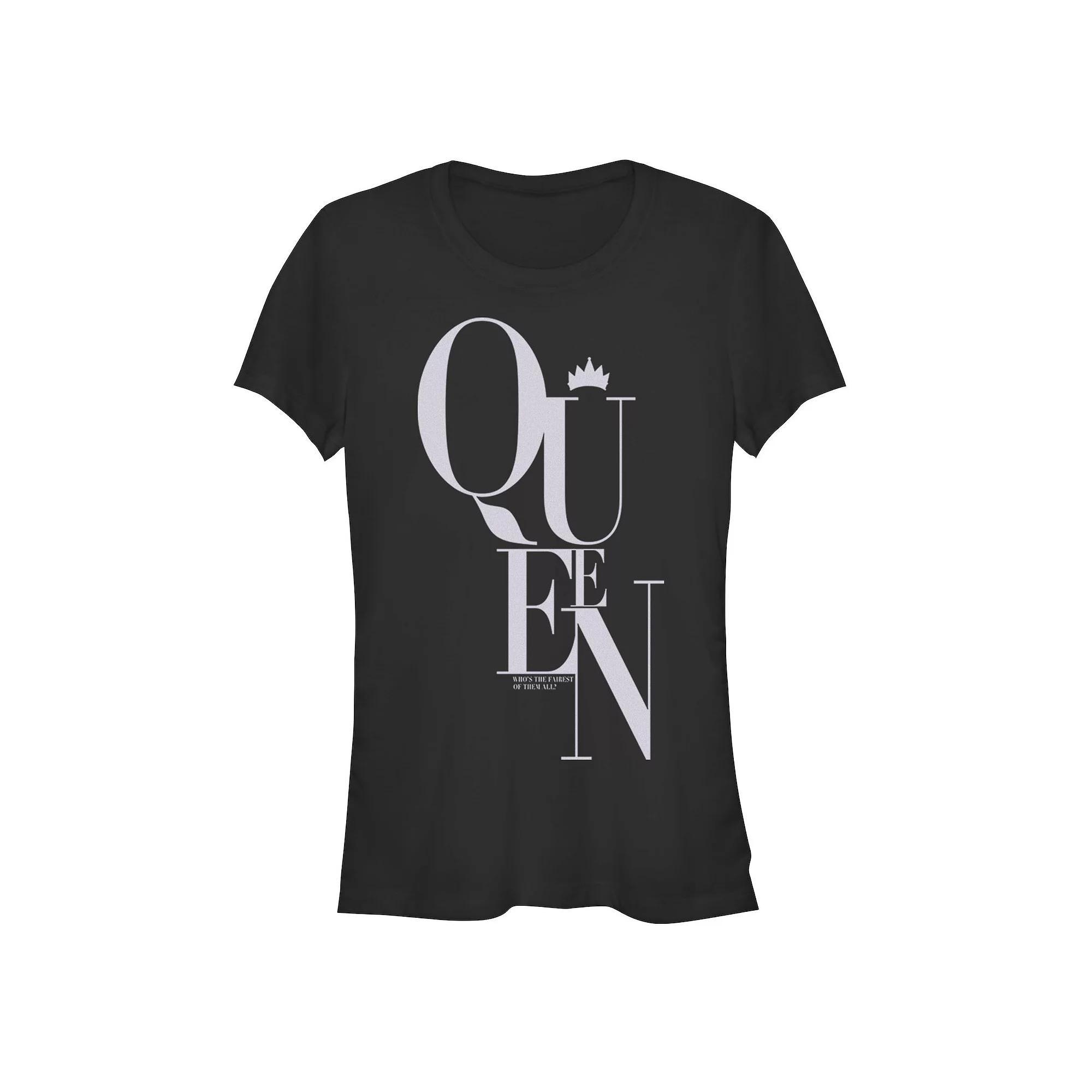 Disney Villains Snow White Evil Queen Who's The Fairest Of Them All Juniors' Fitted Graphic Tee, Girl's, Size: Large, Black Product Image