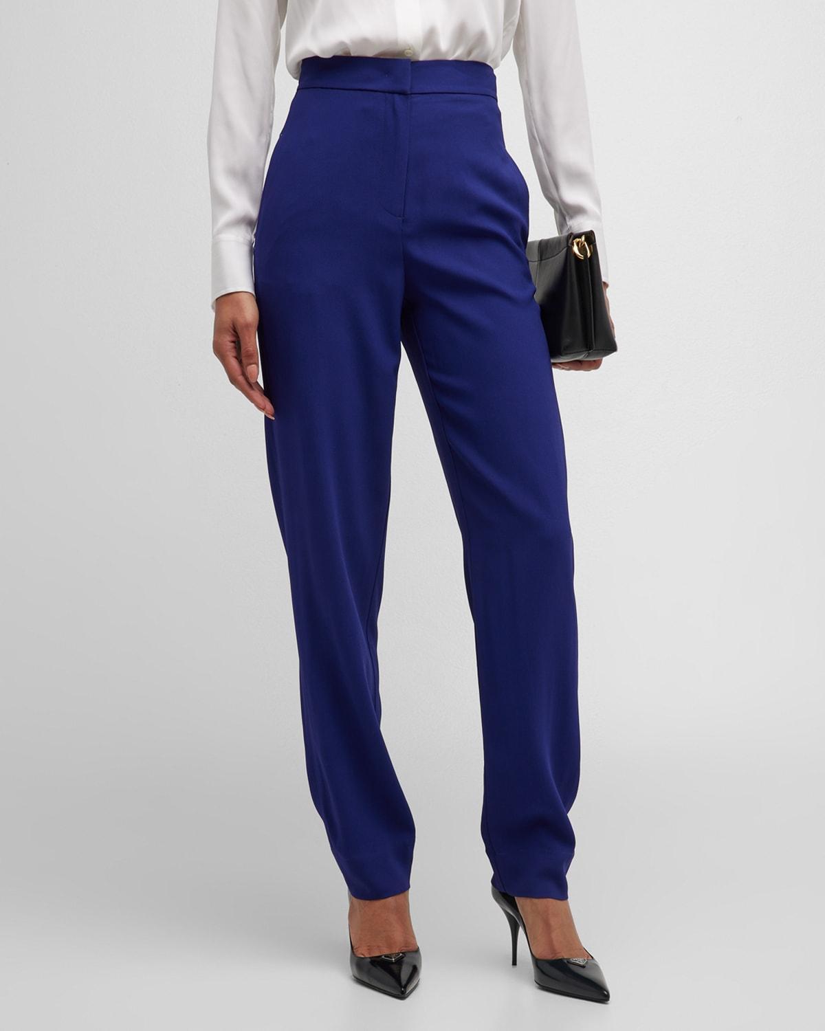 Womens High-Waisted Straight-Leg Trousers Product Image