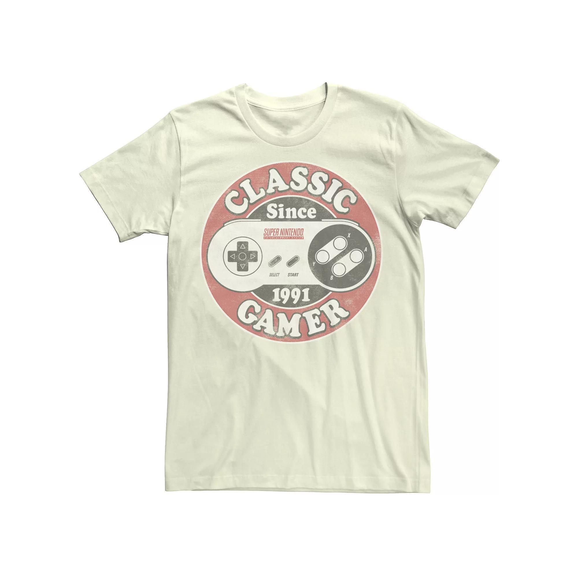 Mens Nintendo SNES Controller Classic Gamer 91 Tee Product Image