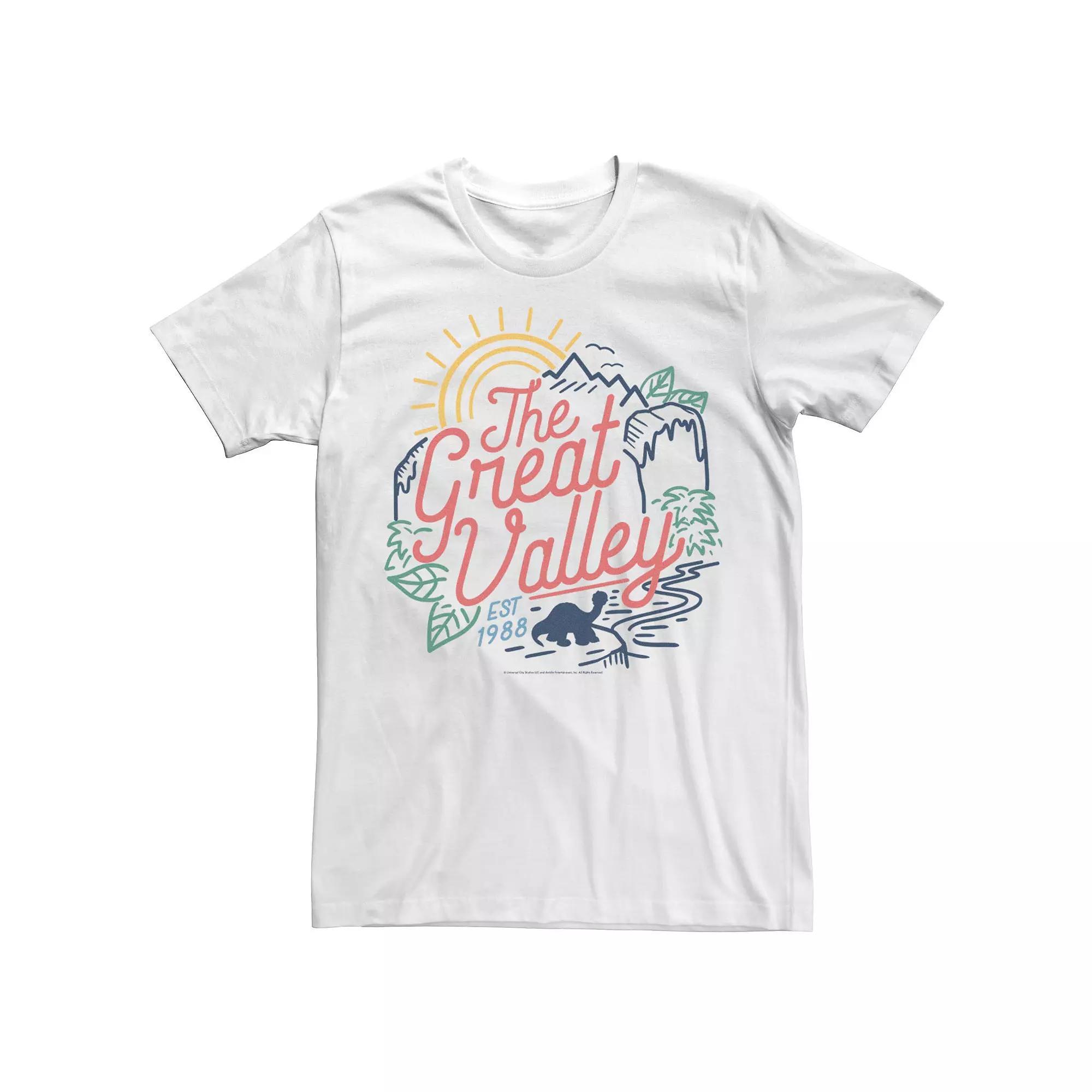 Men's Land Before Time The Great Valley Est. 1988 Outline Portrait Tee, Size: Large, White Product Image
