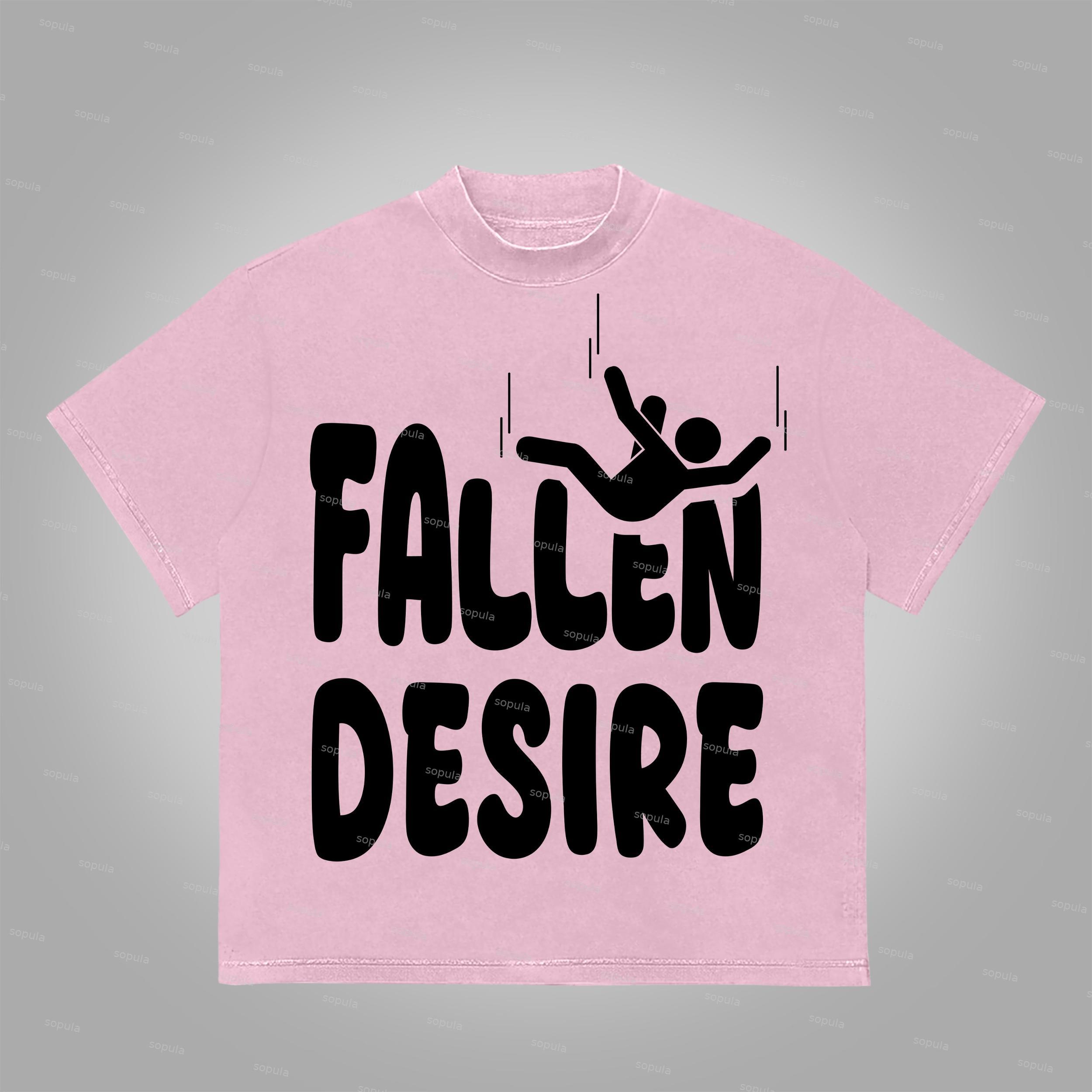 Sopula We All Fall Desire Fallen Graphics Print Cotton T-Shirt Product Image