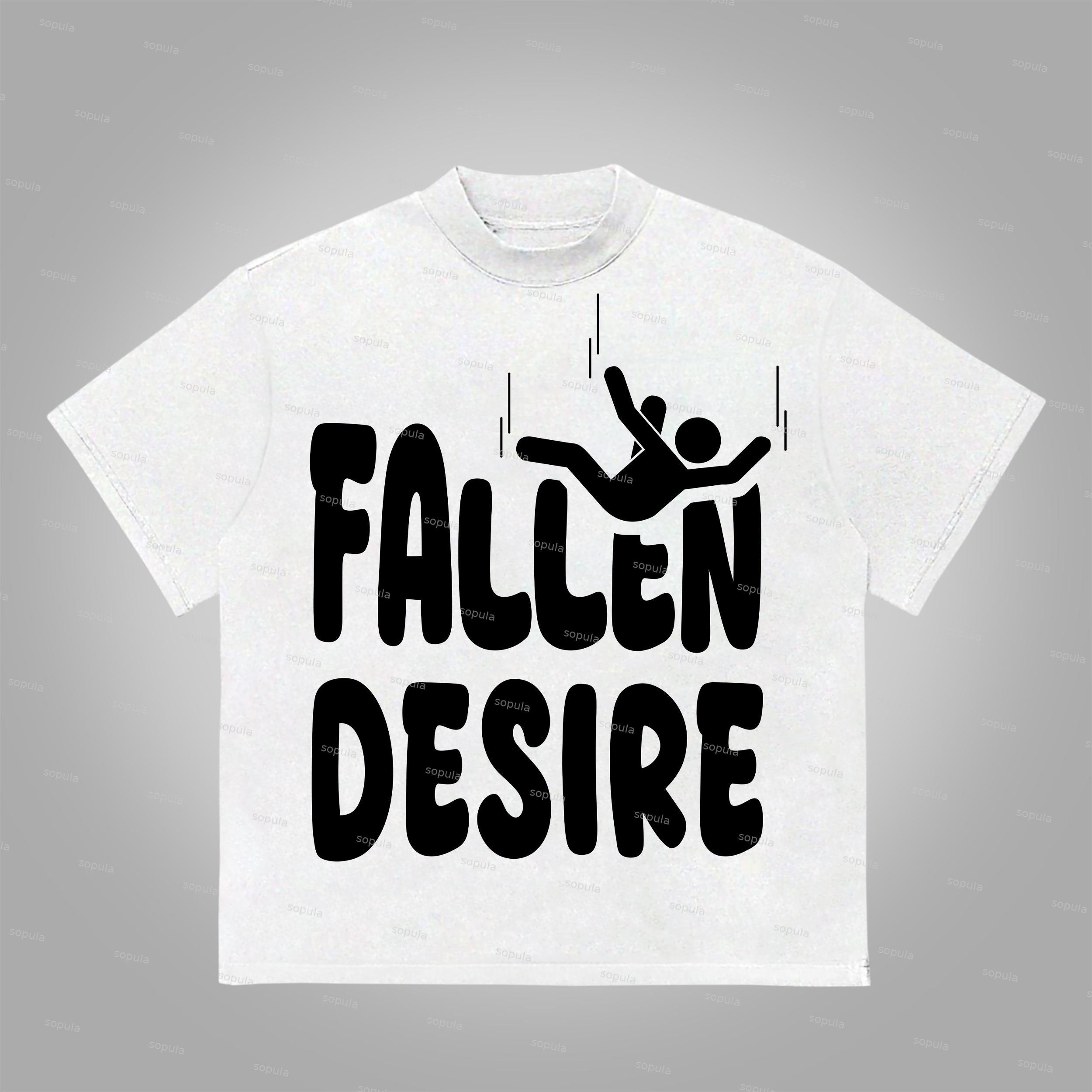 Sopula We All Fall Desire Fallen Graphics Print Cotton T-Shirt Product Image