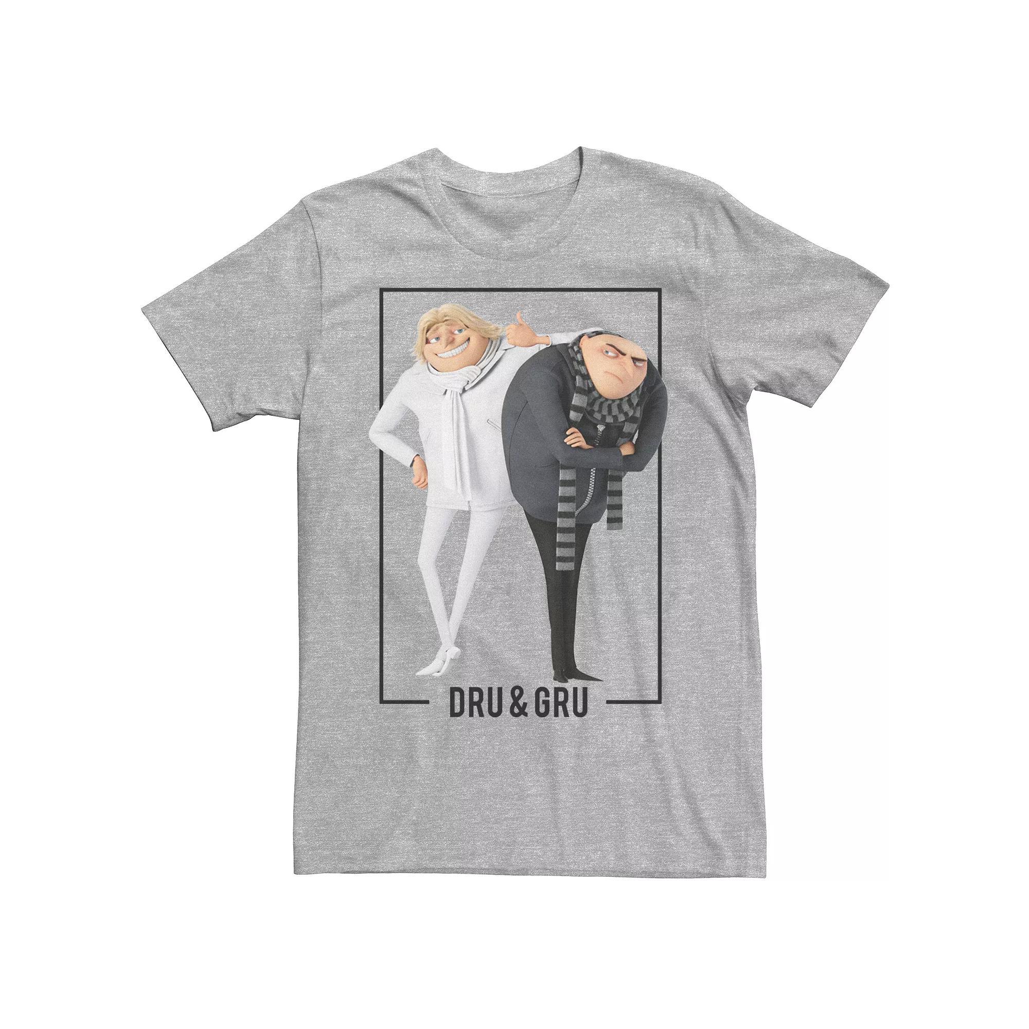 Men's Despicable Me Dru & Gru Tee, Size: Large, Athletic Grey Product Image