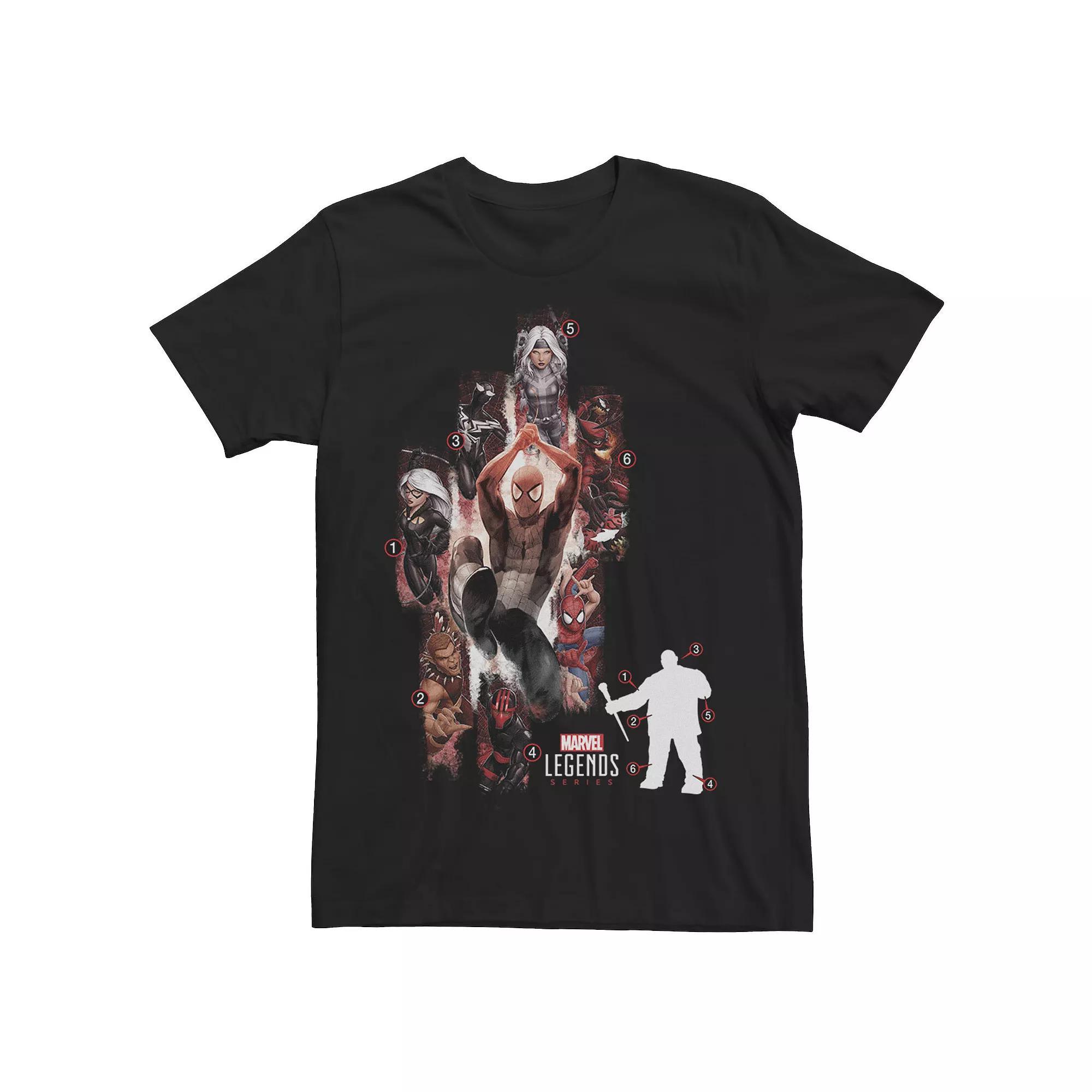 Men's Marvel Legends Series Spider-Man Build Kingpin Characters Tee, Size: Medium, Black Product Image