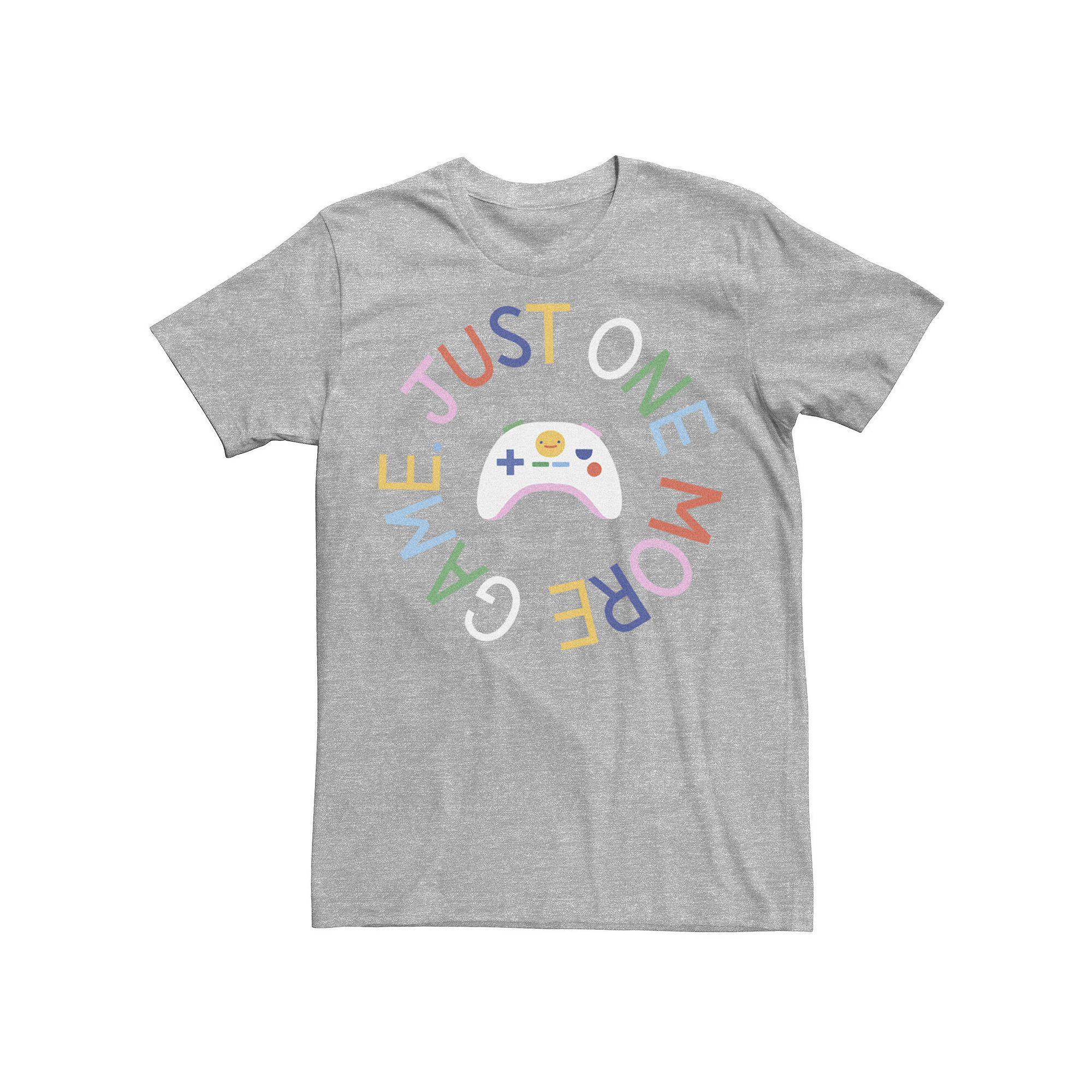 Men's Just One More Game Circled Text Controller Tee, Size: XL, Athletic Grey Product Image
